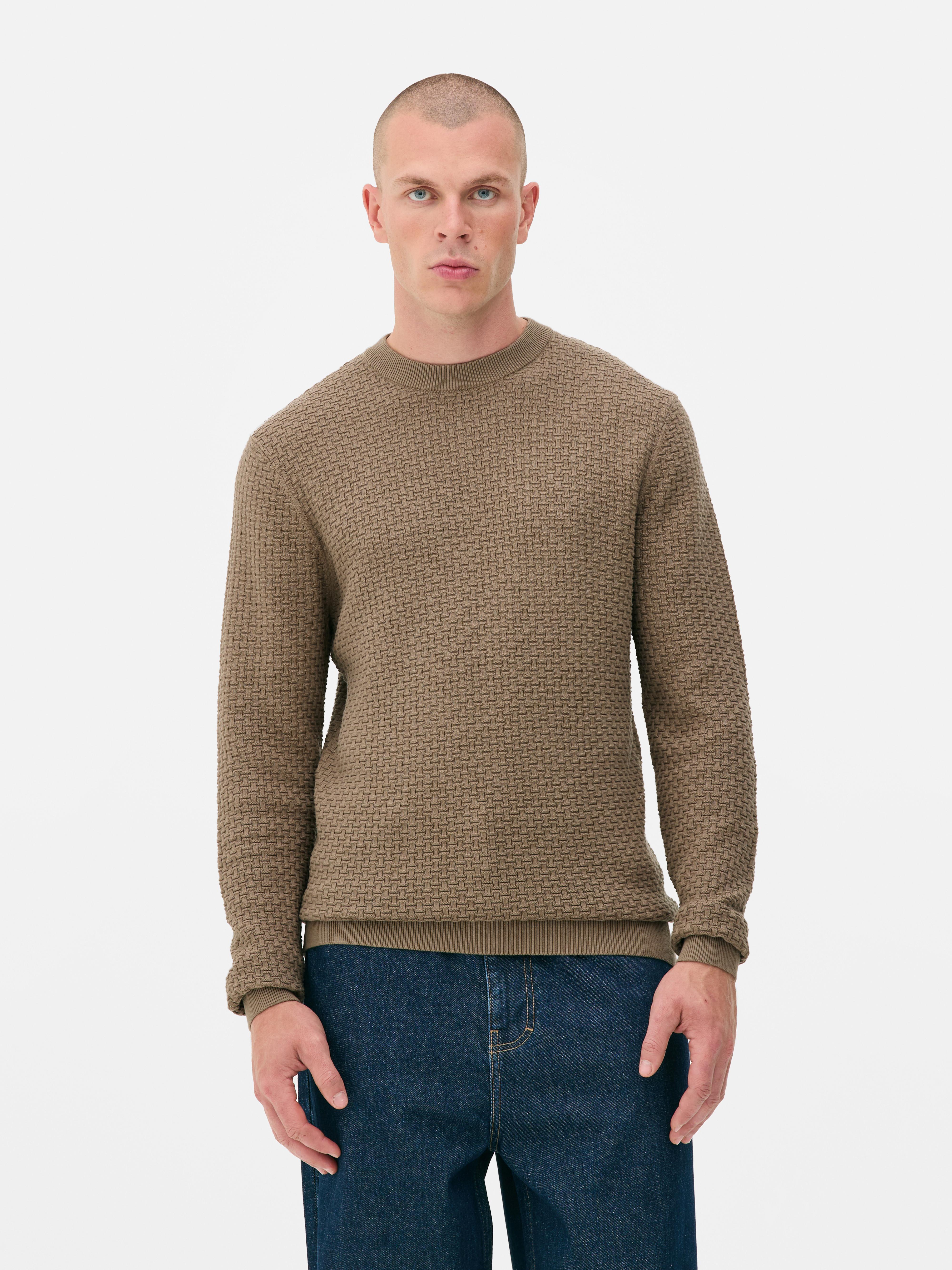 Textured Crew Neck Sweater