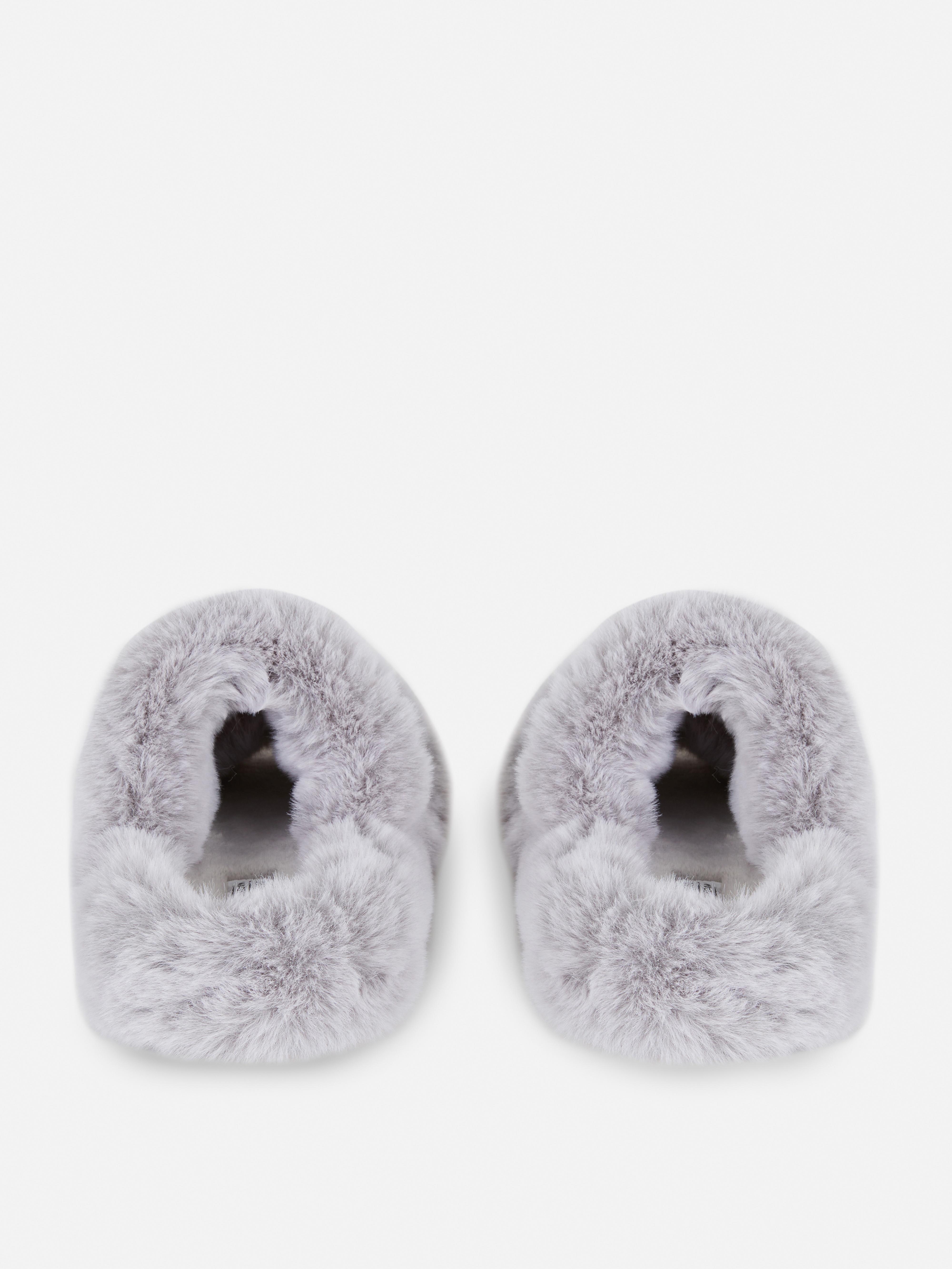 Fluffy Double Strap Slippers