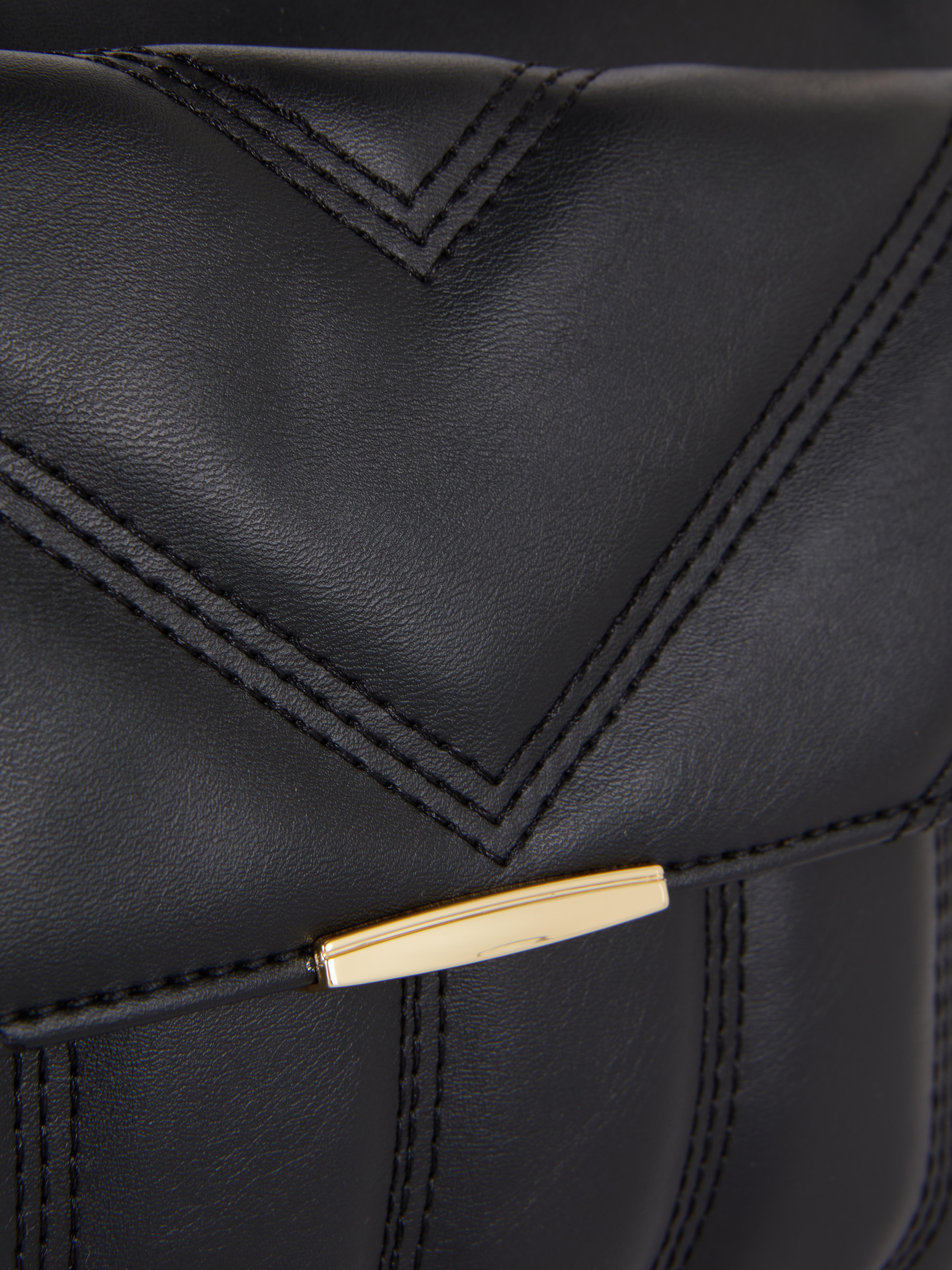 Faux Leather Quilted Crossbody Bag