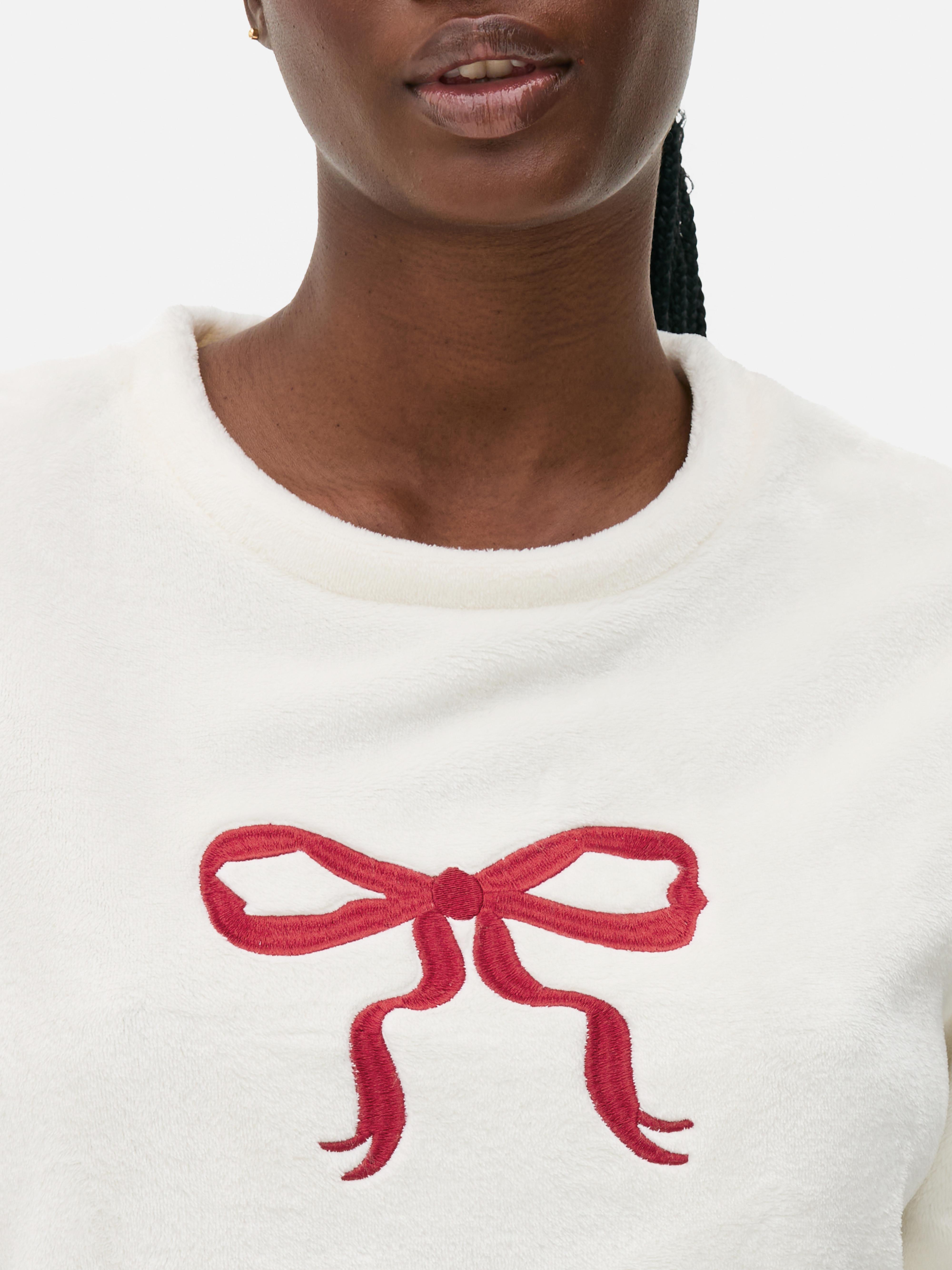 Fleece Bow Pajama Set