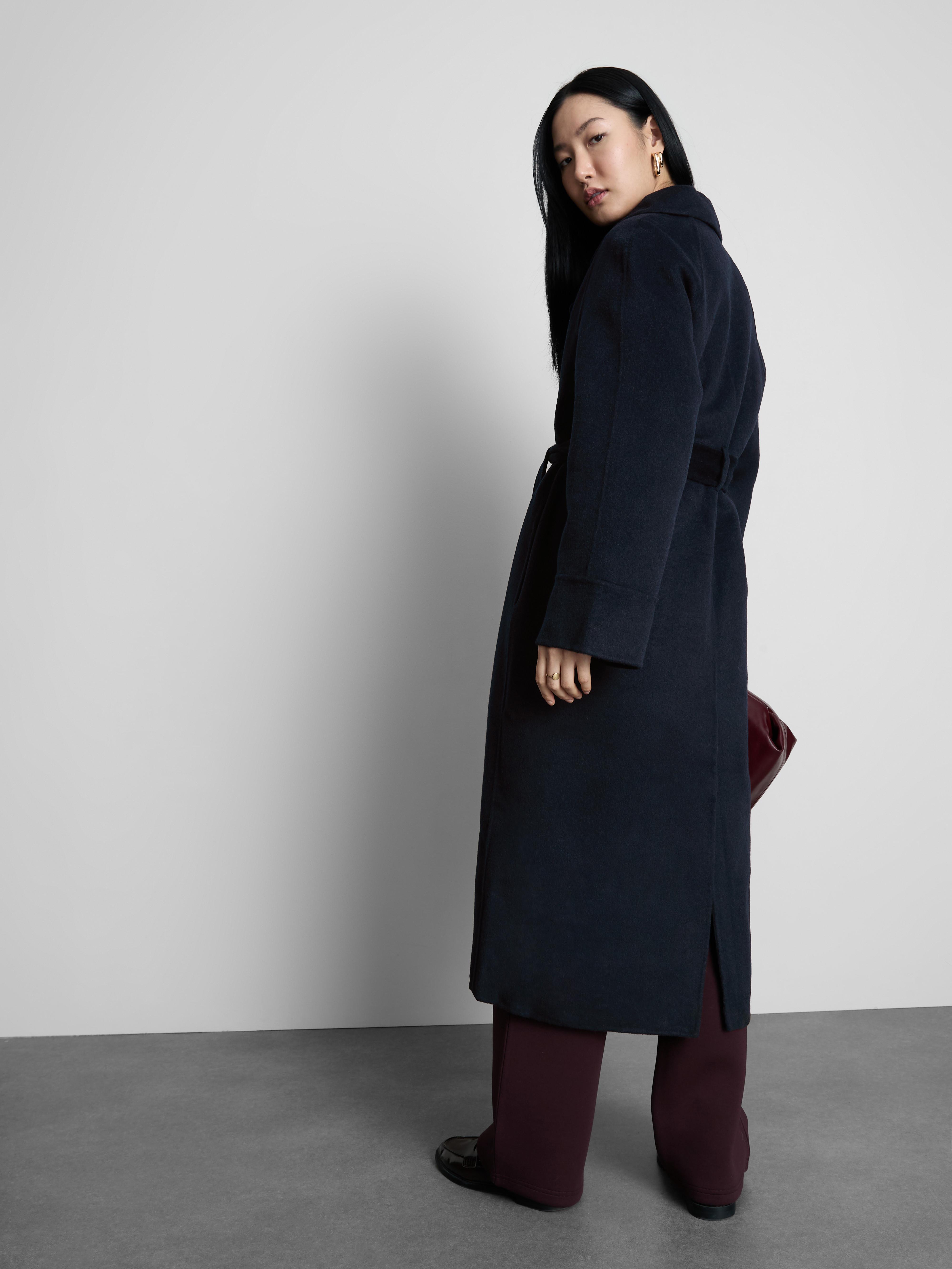 The Edit Wool Blend Longline Wrap Coat