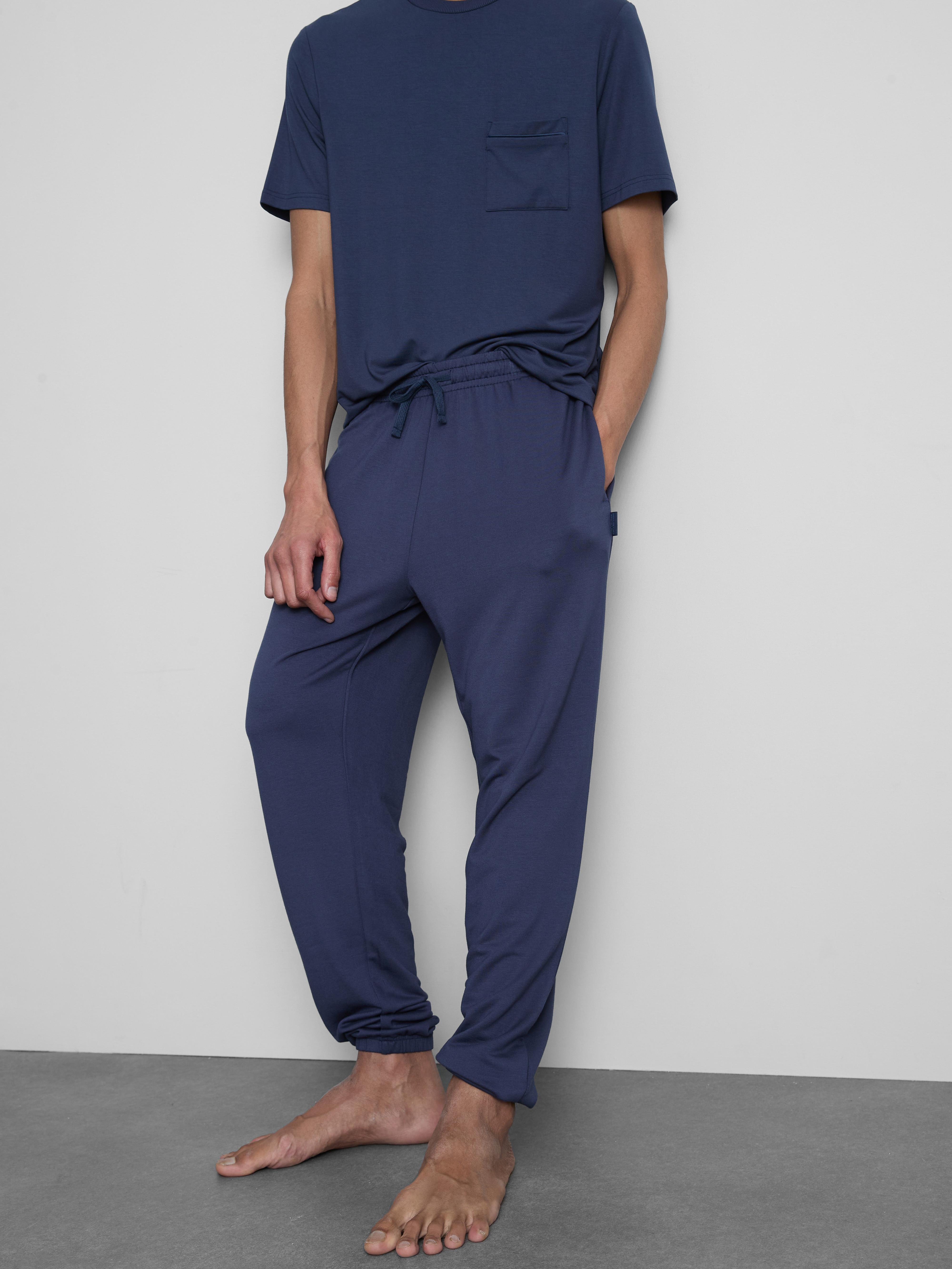 Cuffed-Leg Drawstring Pajama Bottoms