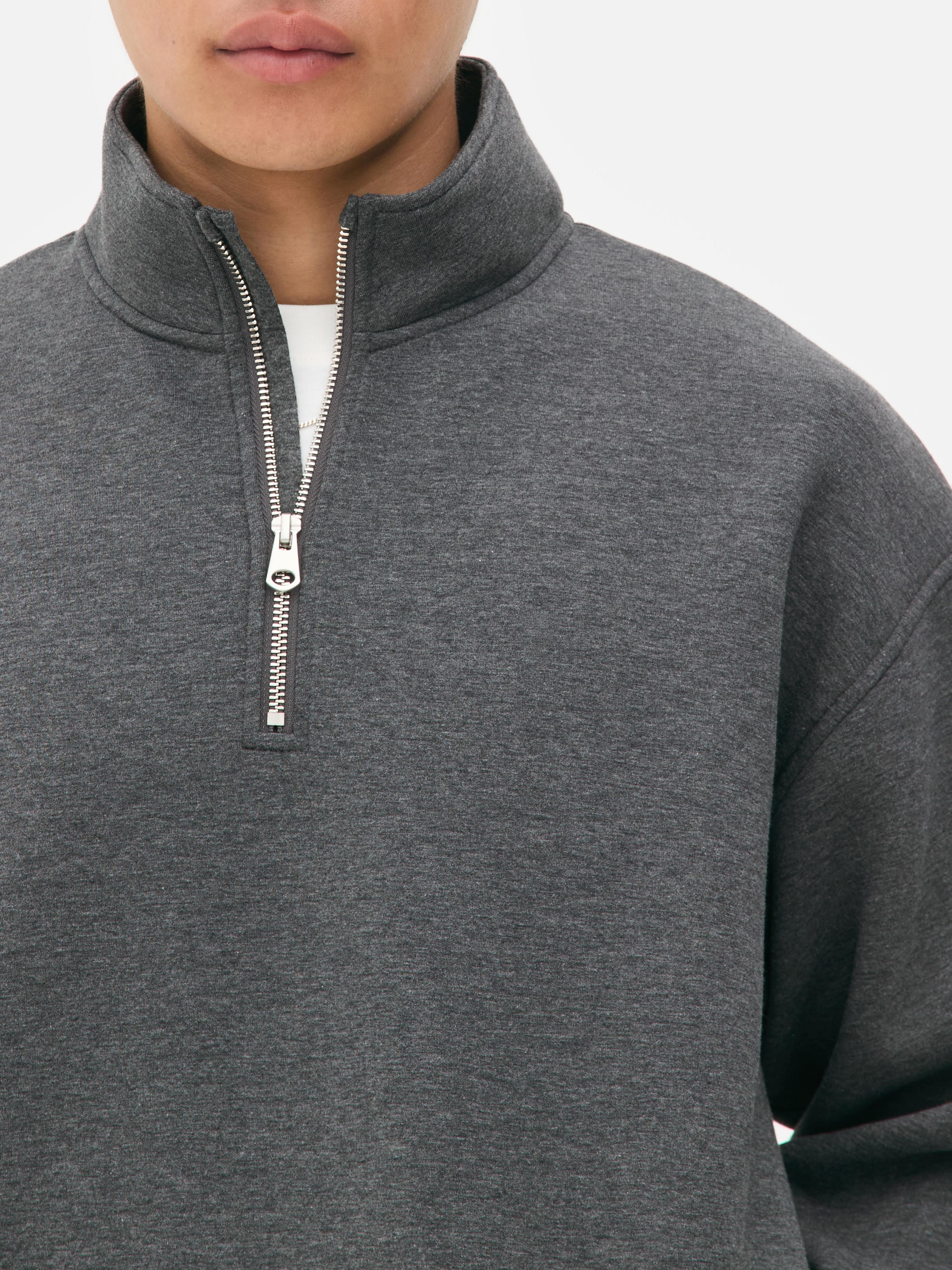 Funnel Neck Quarter Zip Sweatshirt