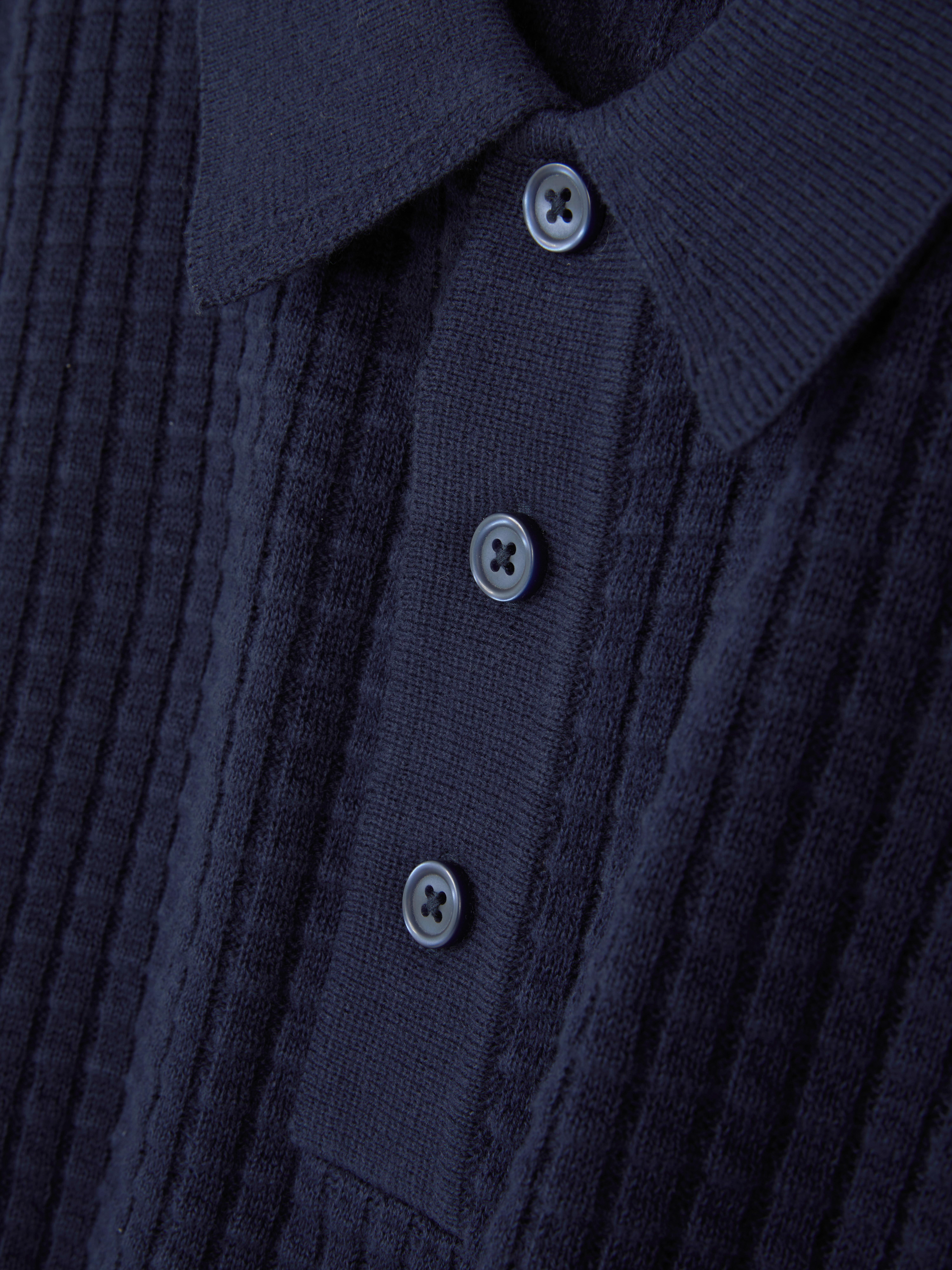 Textured Polo Sweater