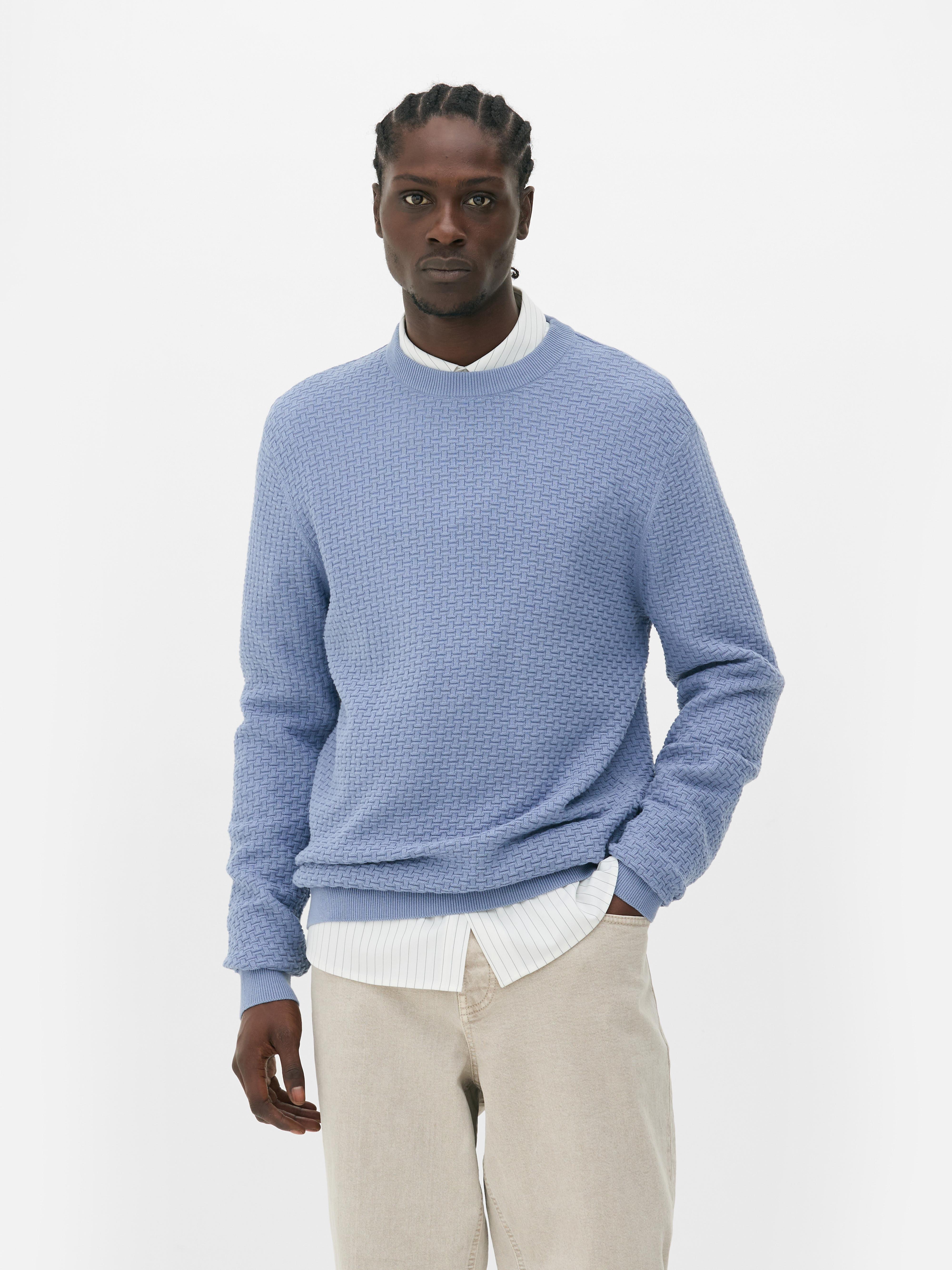 Textured Crew Neck Sweater