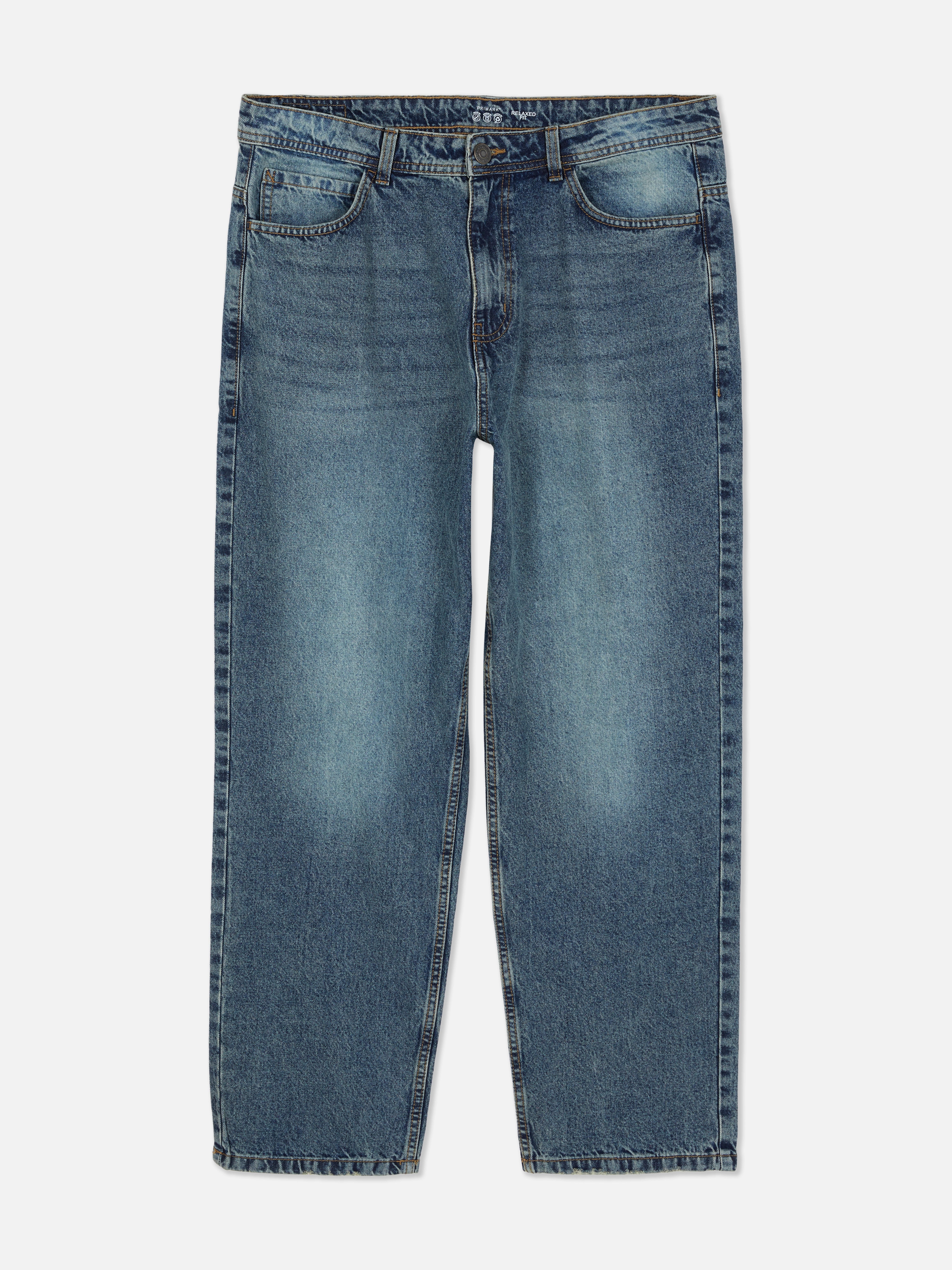 Mid-Rise Relaxed Straight Leg Jeans