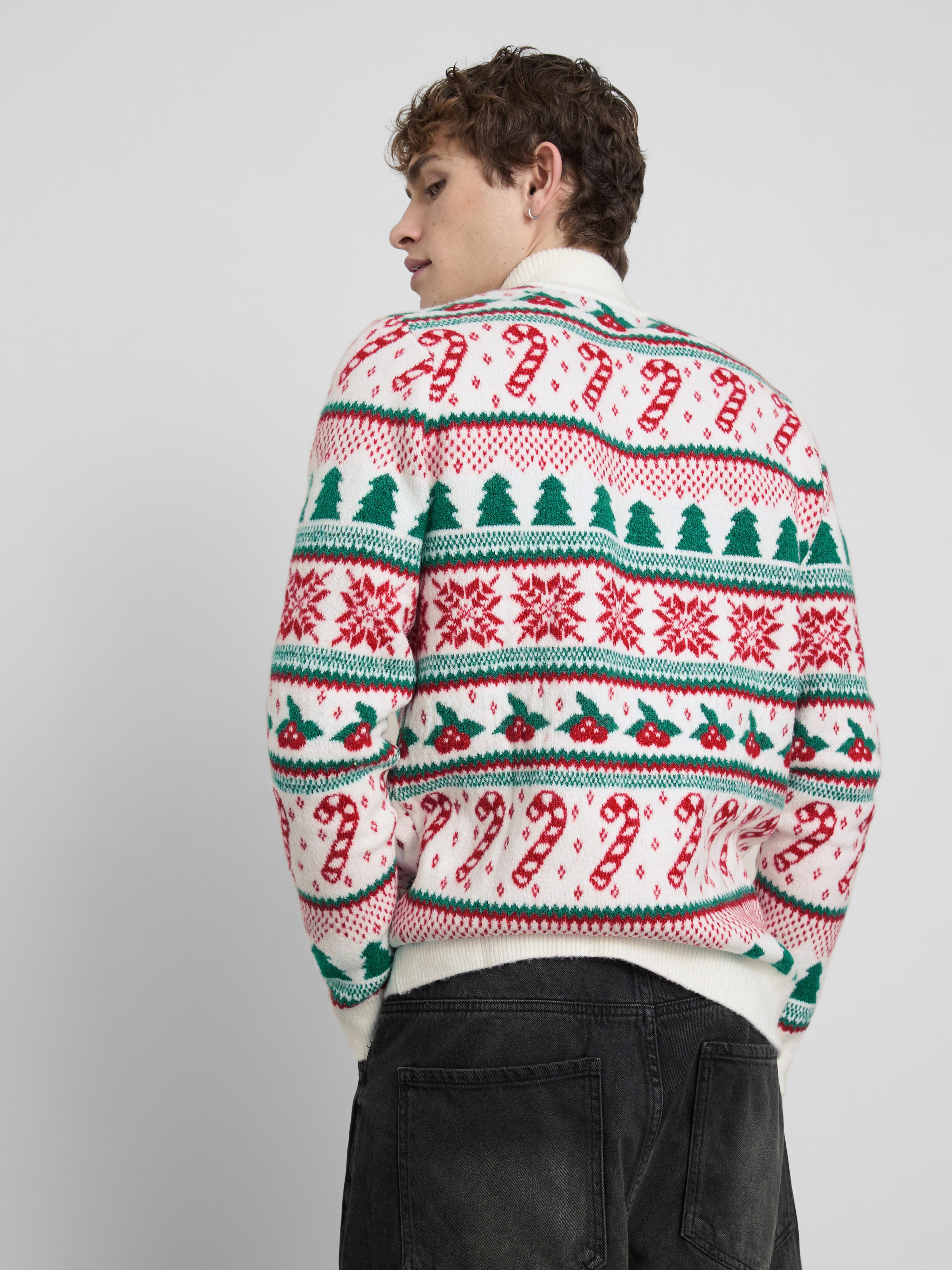 Men's Candy Cane Fair Isle Family Christmas Sweater