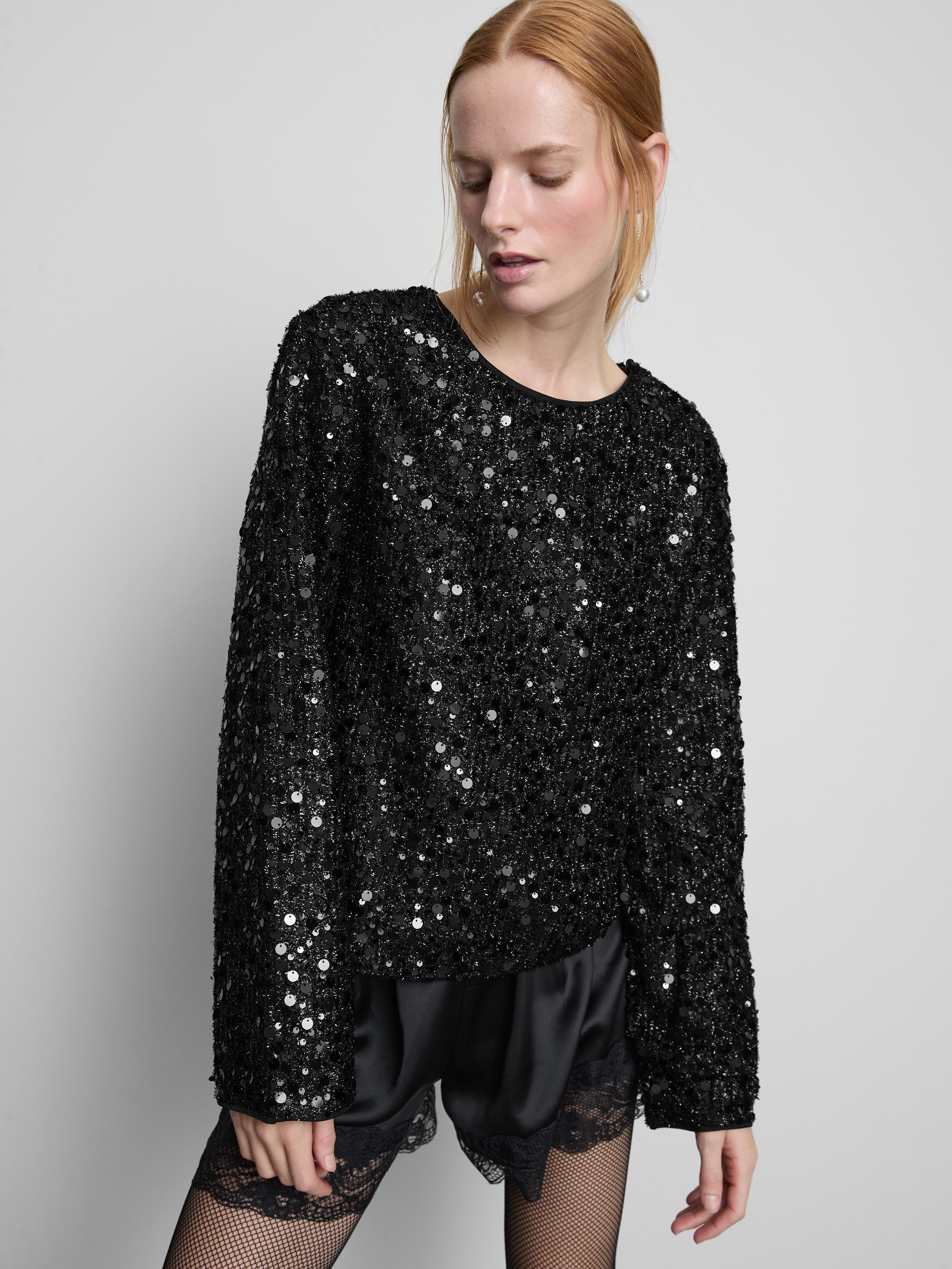 Bell Sleeve Sequin Blouse