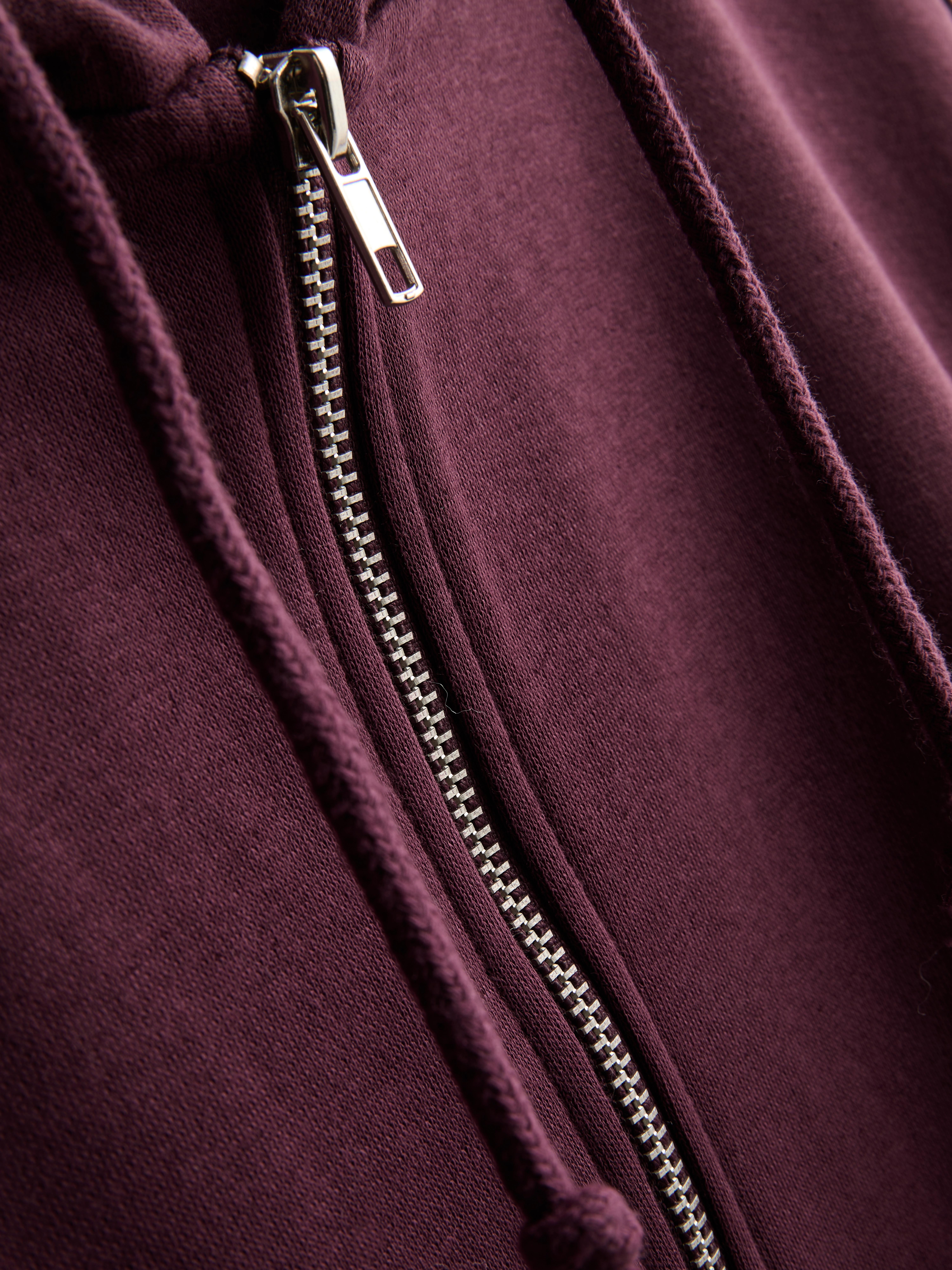 Cotton Blend Zip Through Hoodie