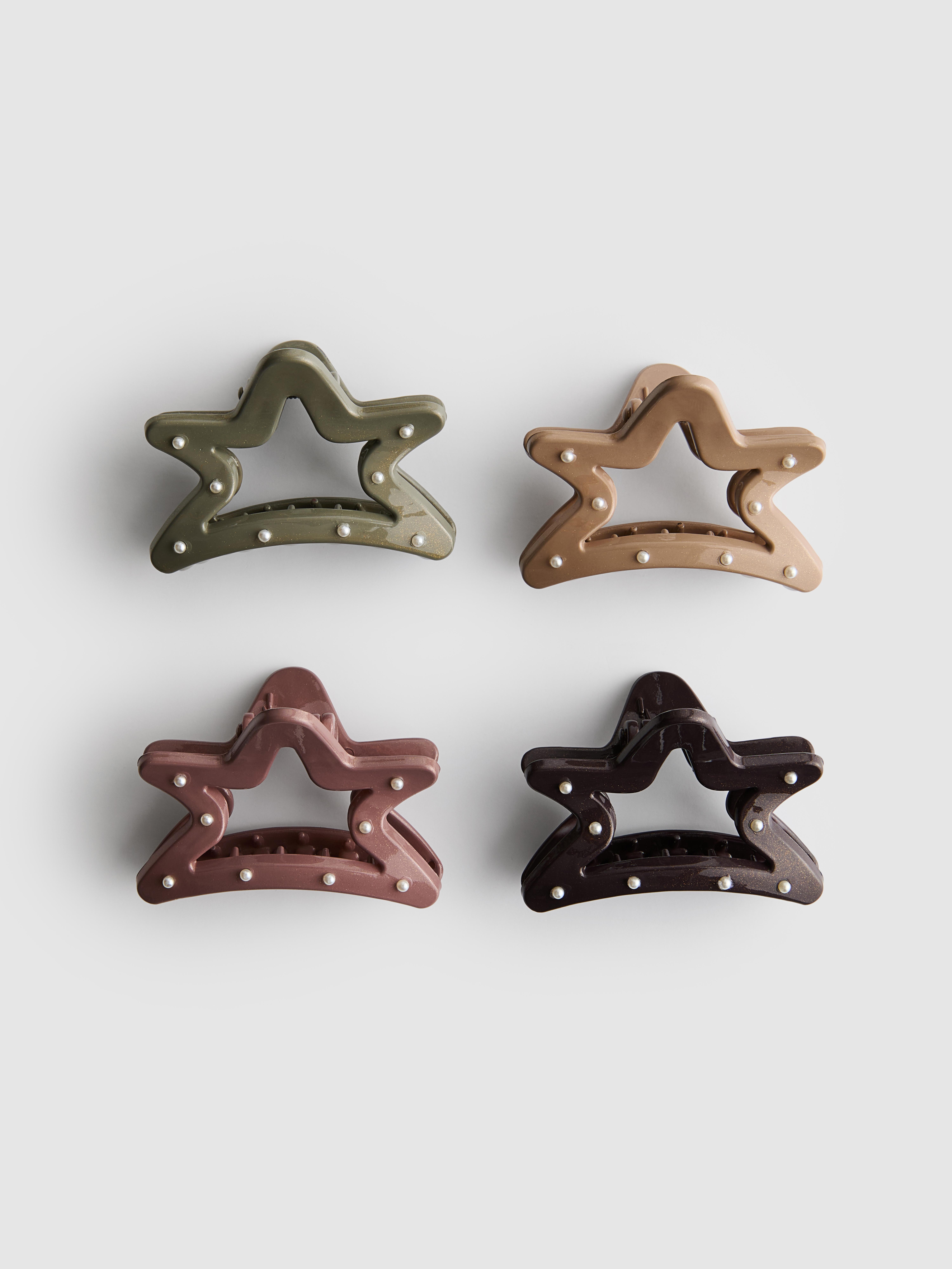 4pk Star Studded Mini Claw Clips