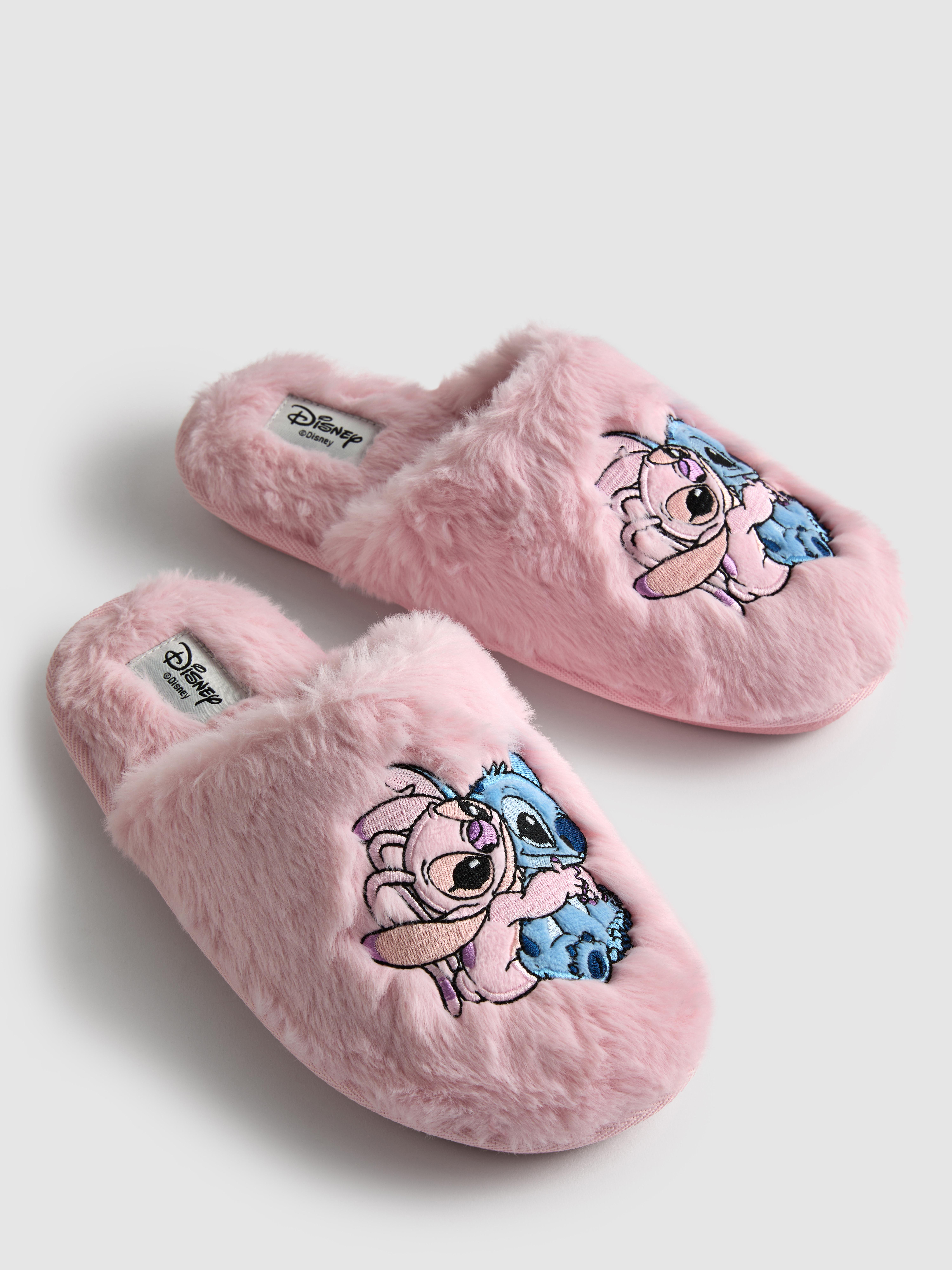 Disney’s Stitch Fluffy Mule Slippers in Gift Bag