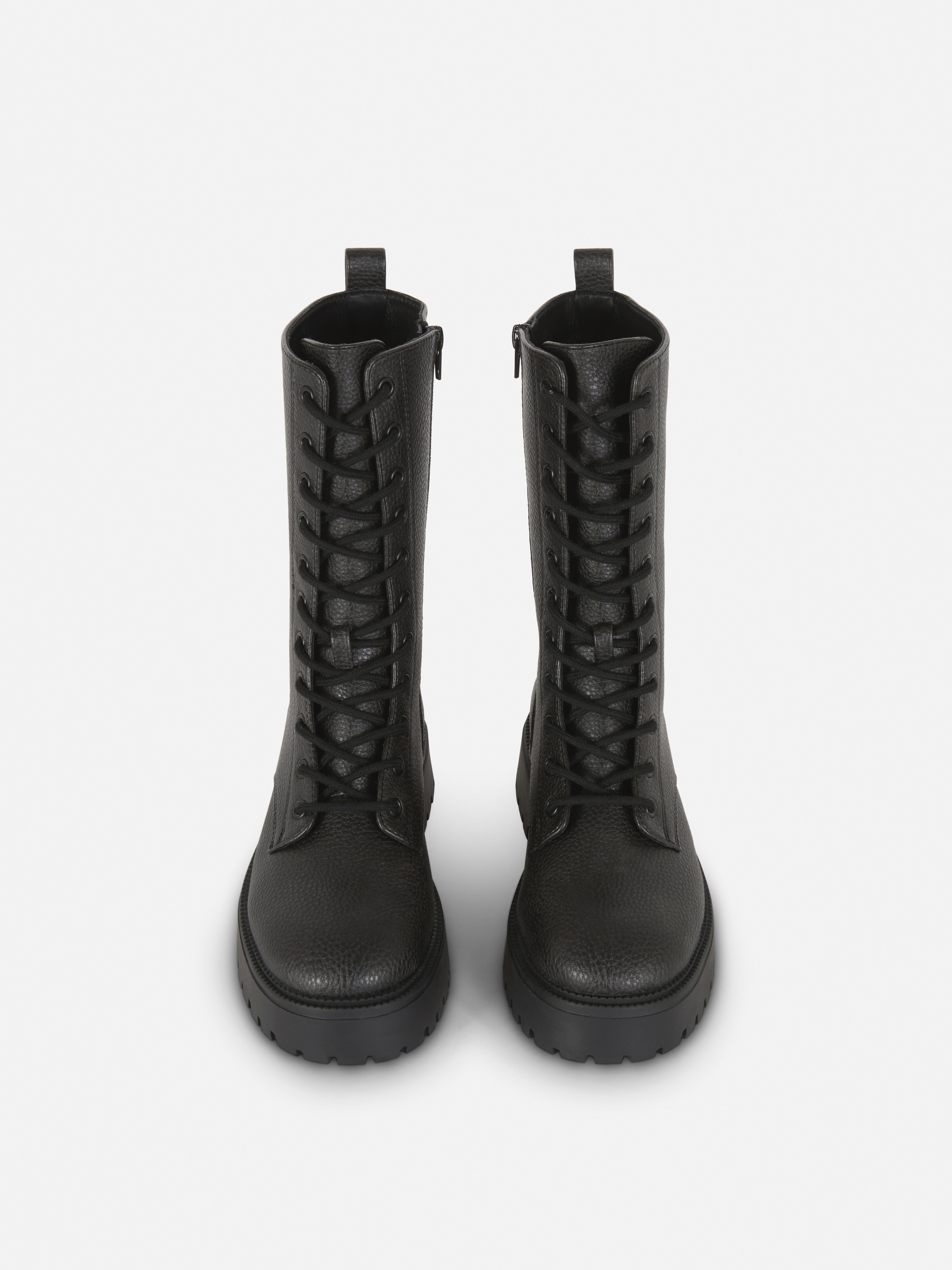 High Leg Lace Up Boots