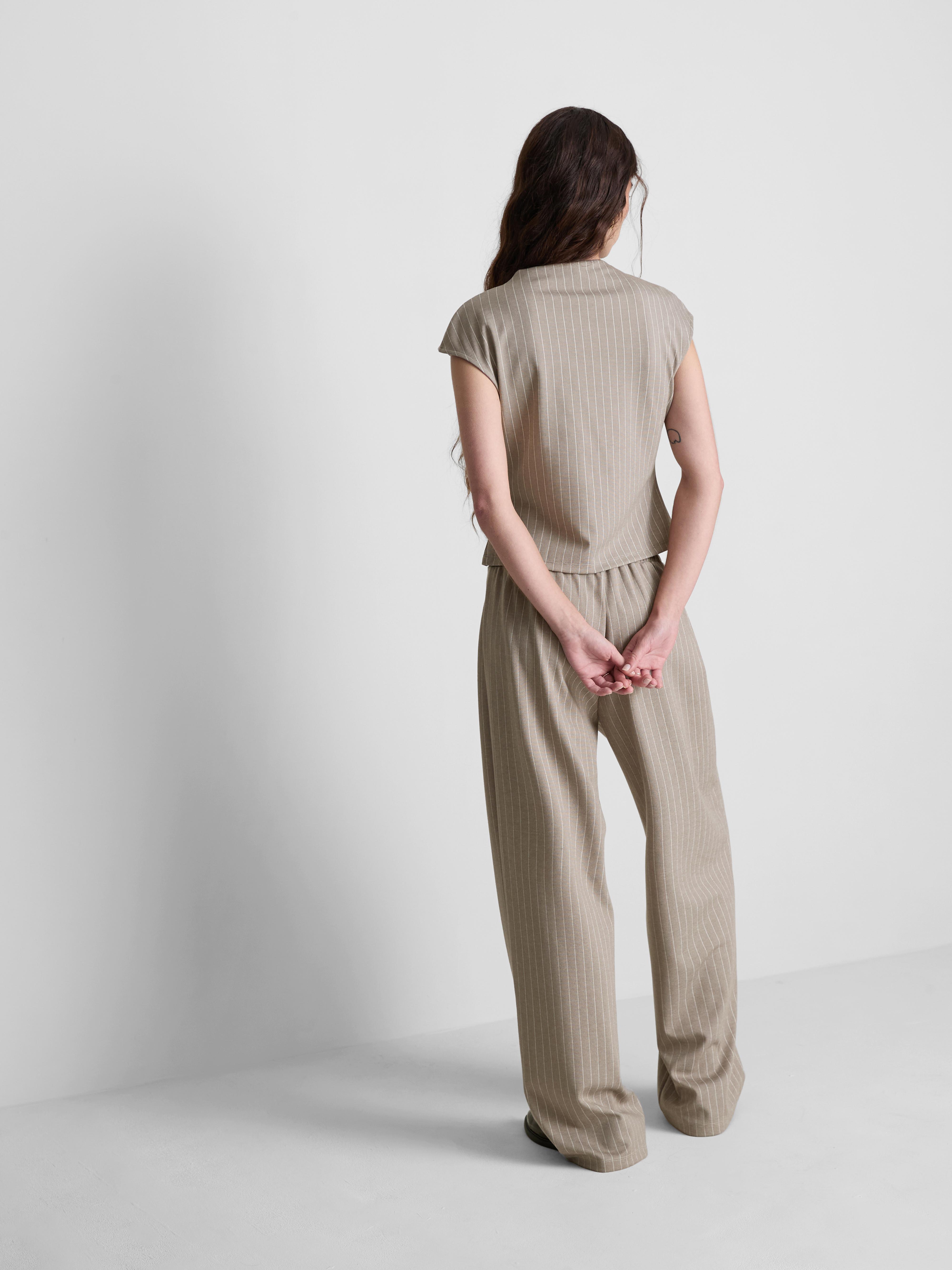 Cropped Pinstripe Blouse