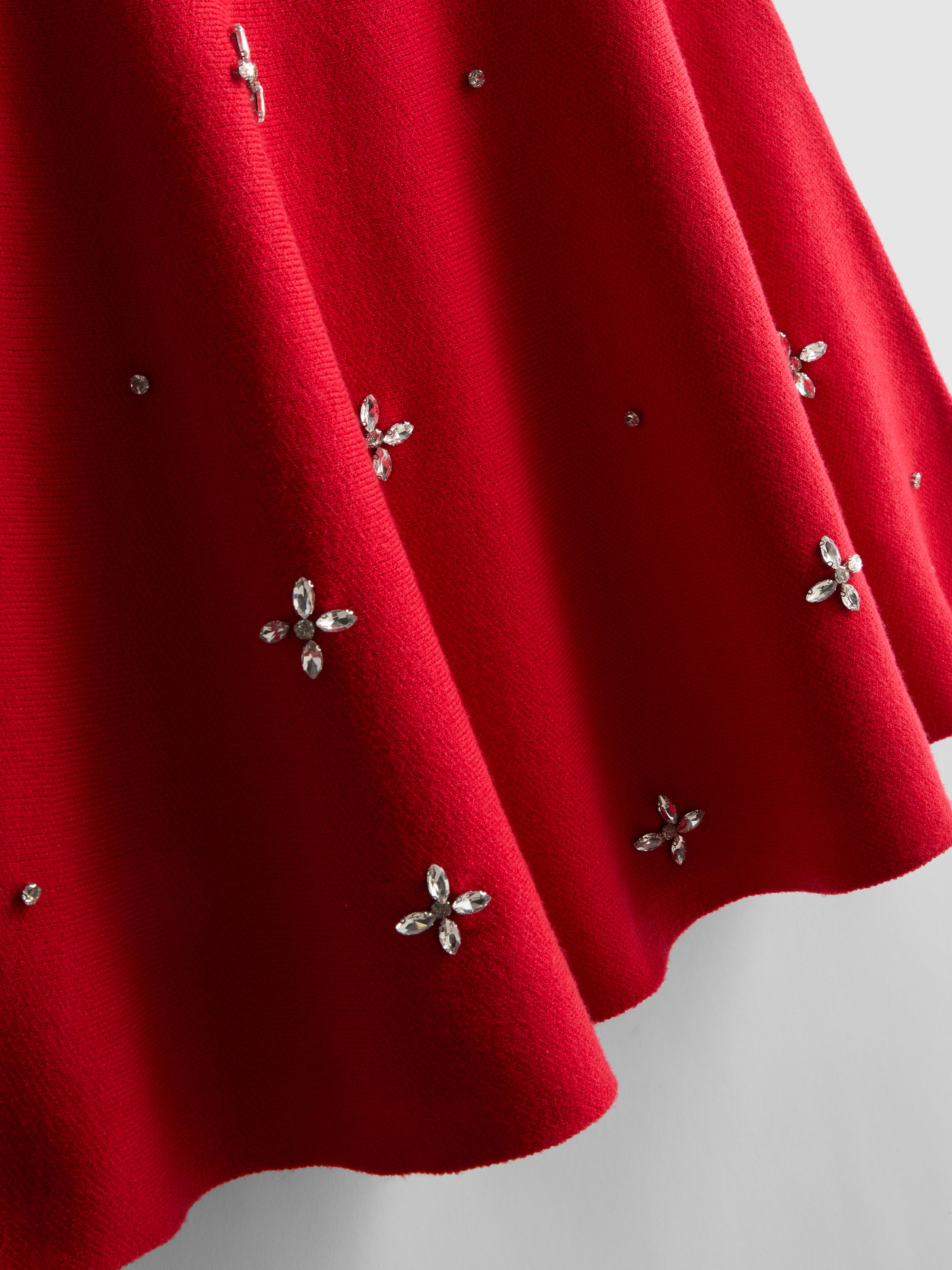 Embroidered Knit Mini Dress