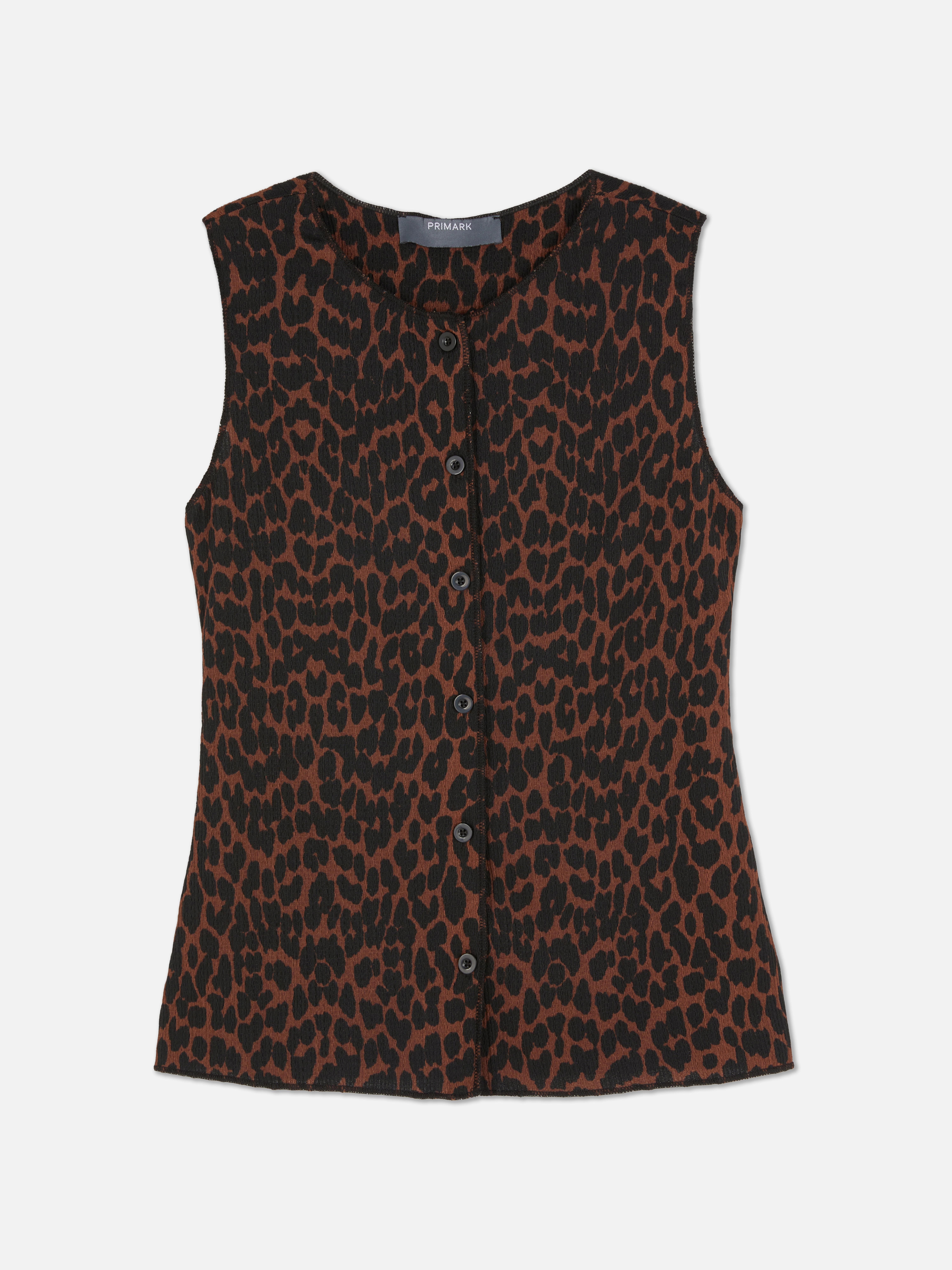 Leopard Crinkle Vest