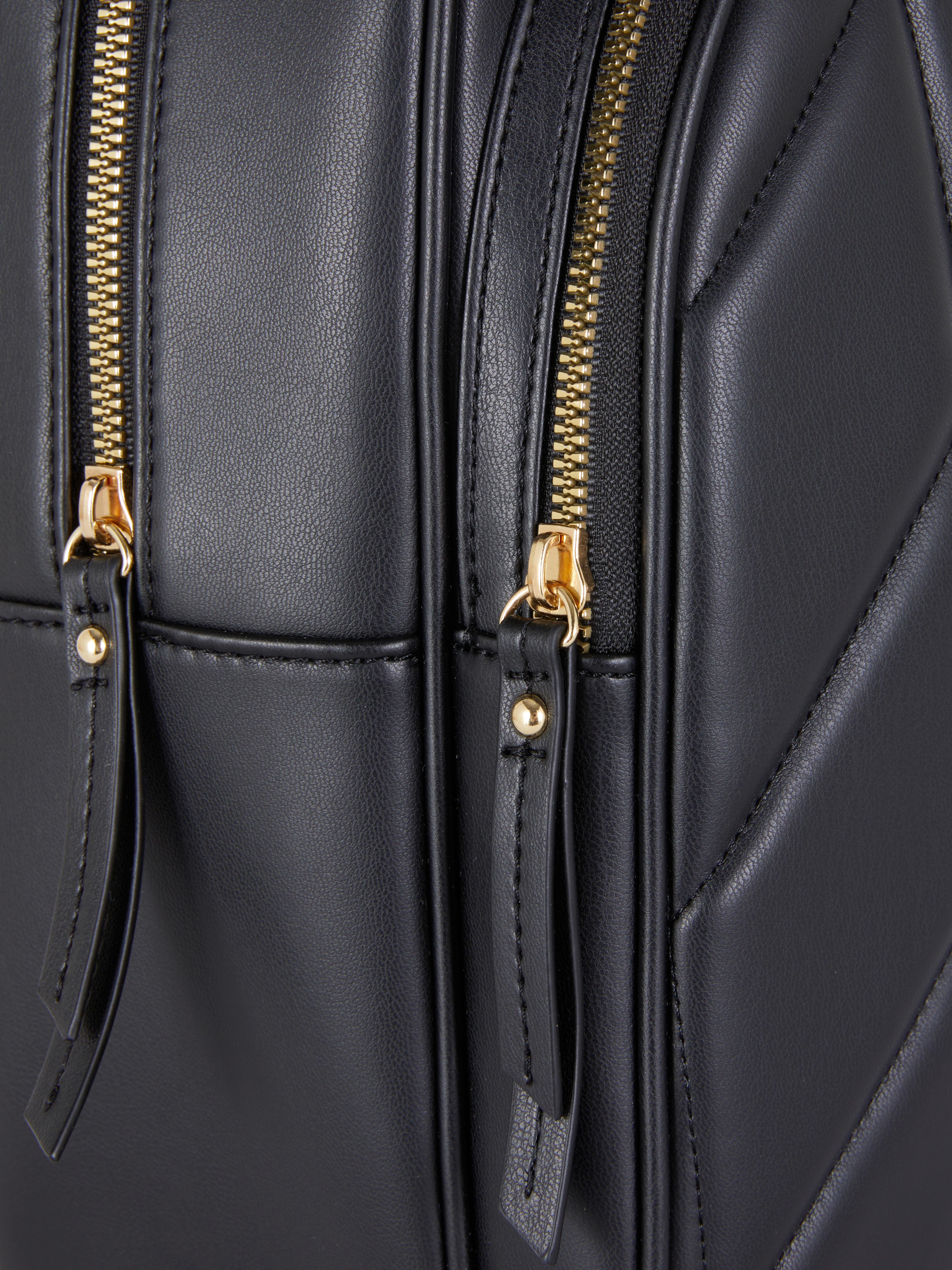 Quilted Faux Leather Backpack