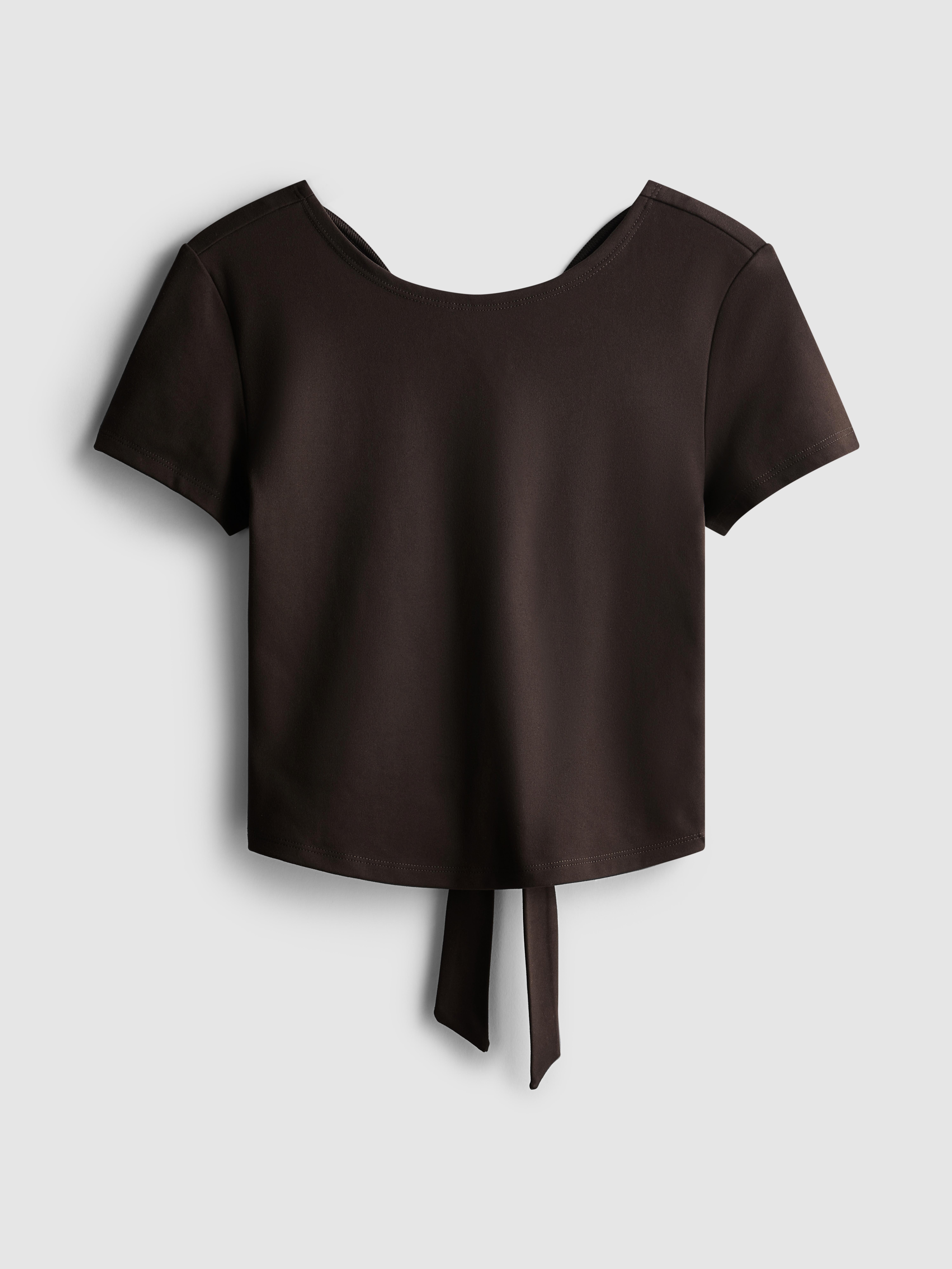 Rita Ora Cropped Tie Back Tee