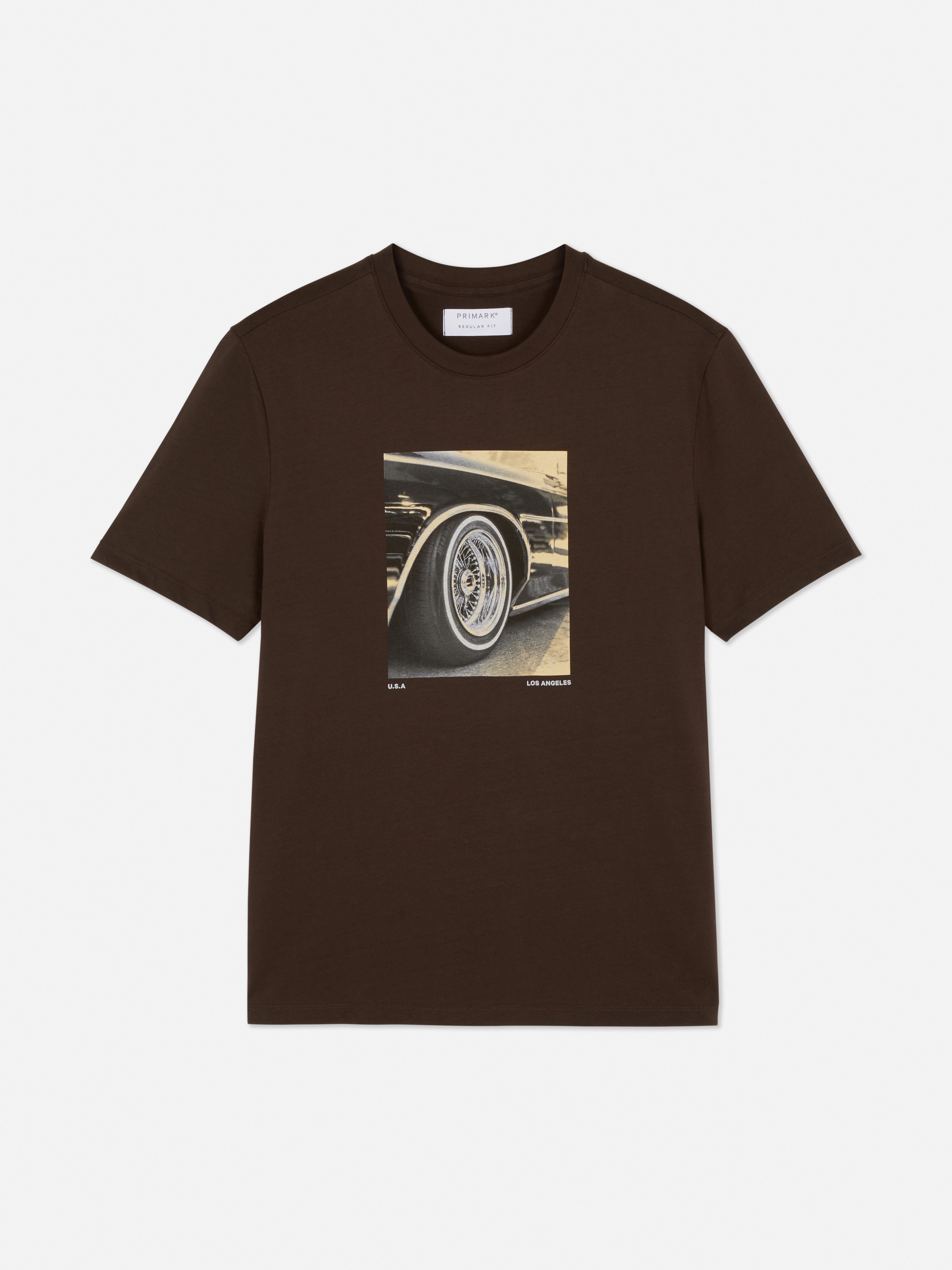 Car Wheel Graphic Short Sleeve T-Shirt