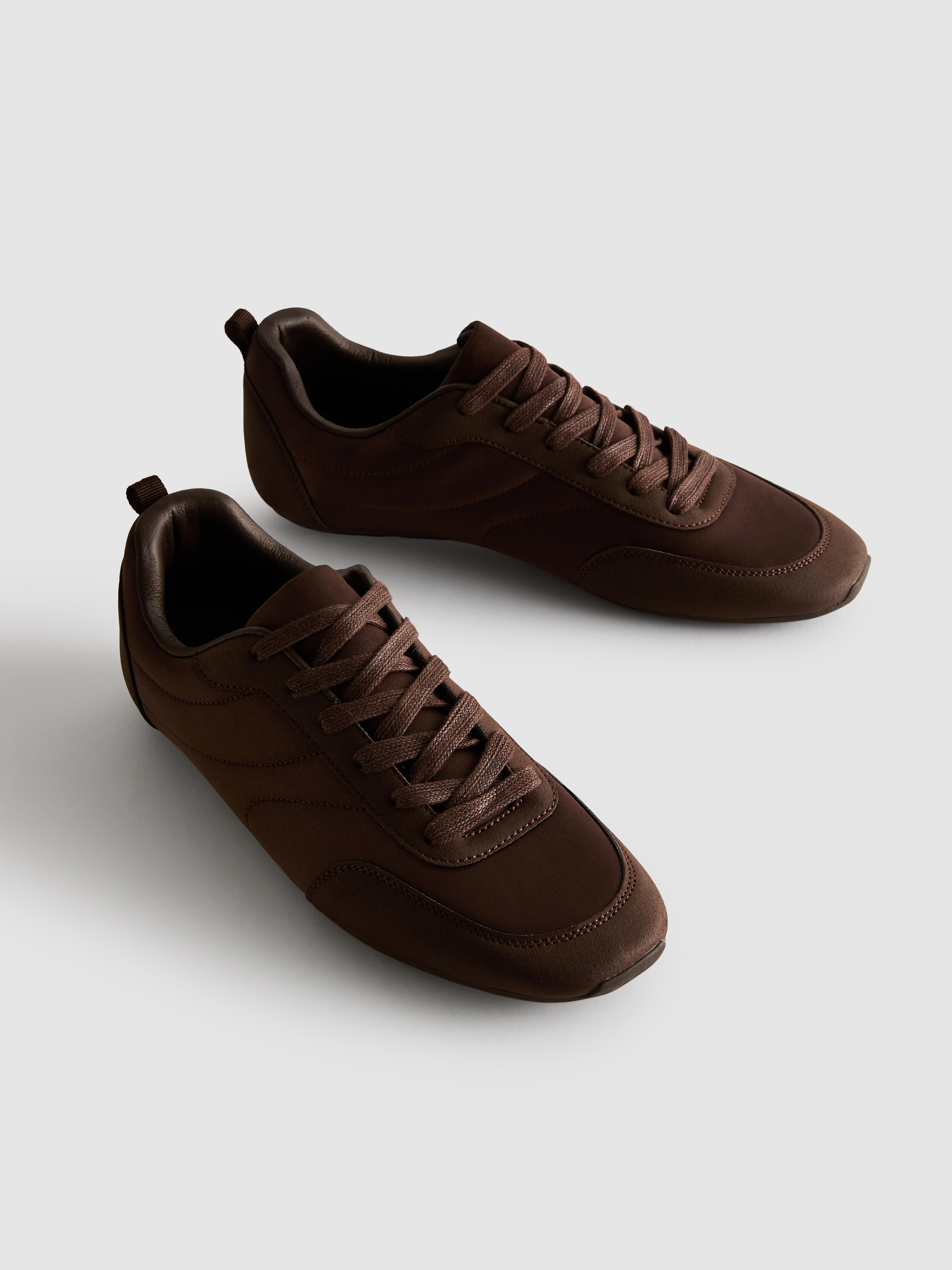 Satin Panel Low-Top Sneakers