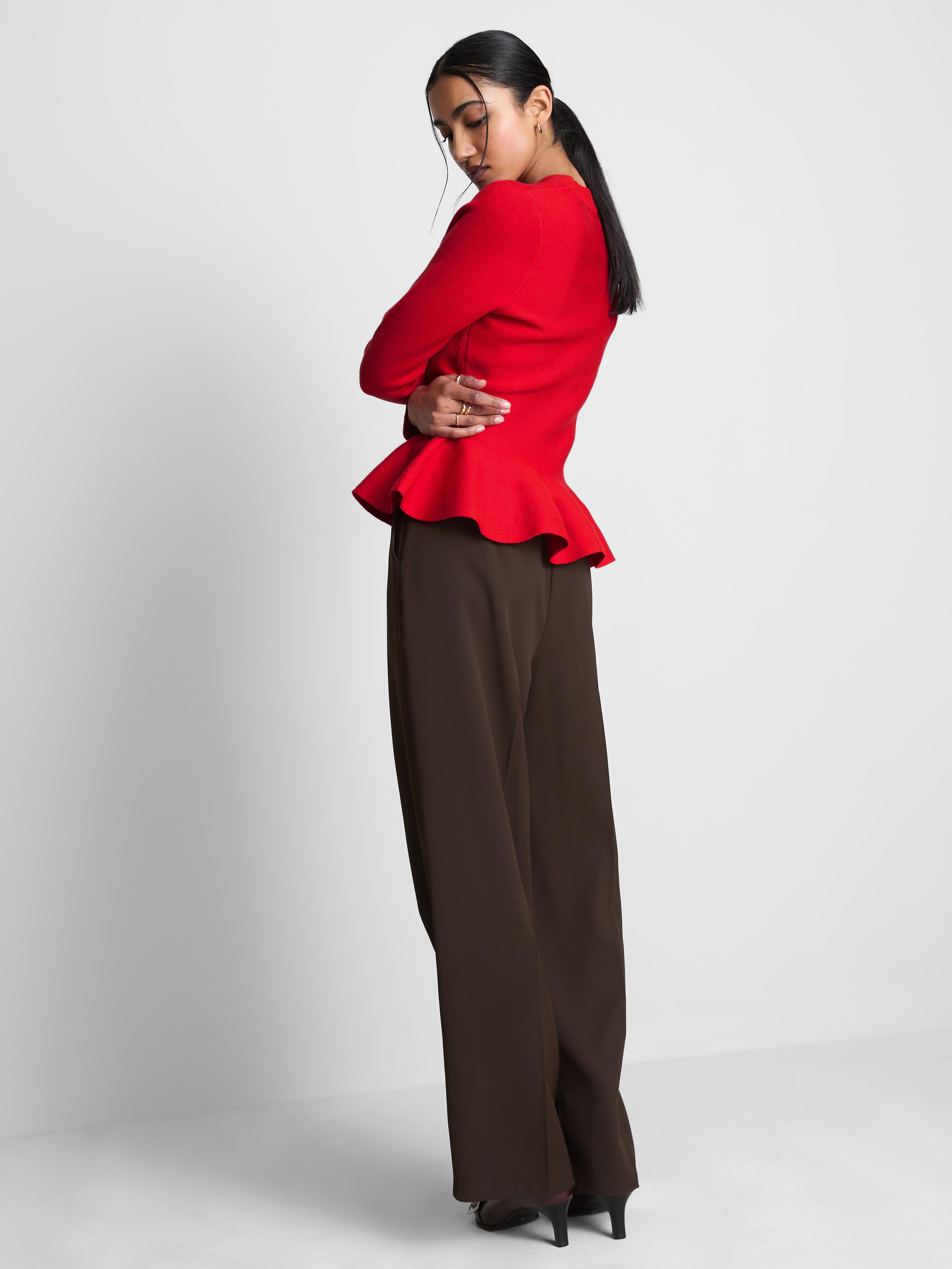 Peplum V-Neck Cardigan