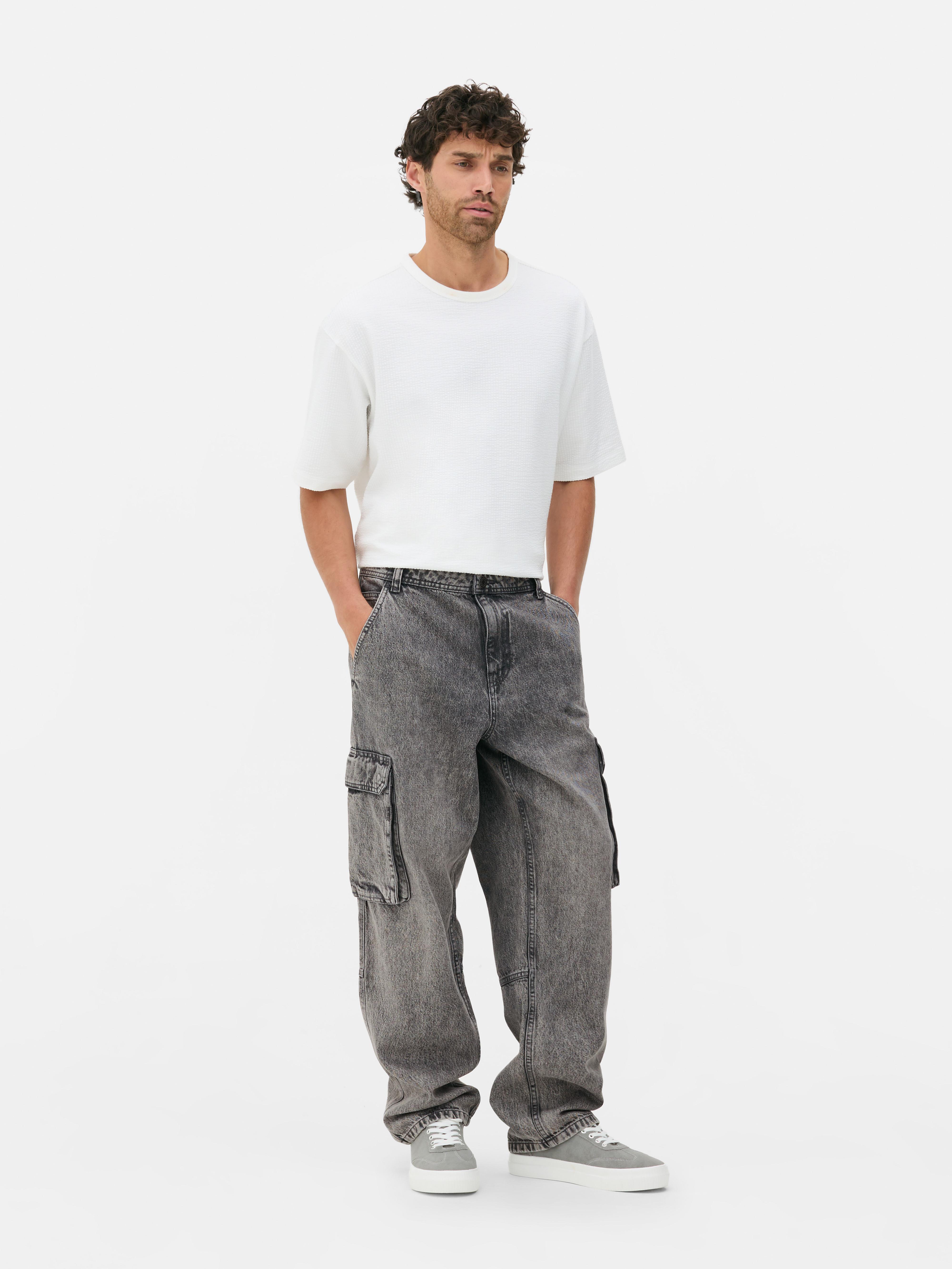 Mid-Rise Loose Cargo Jeans