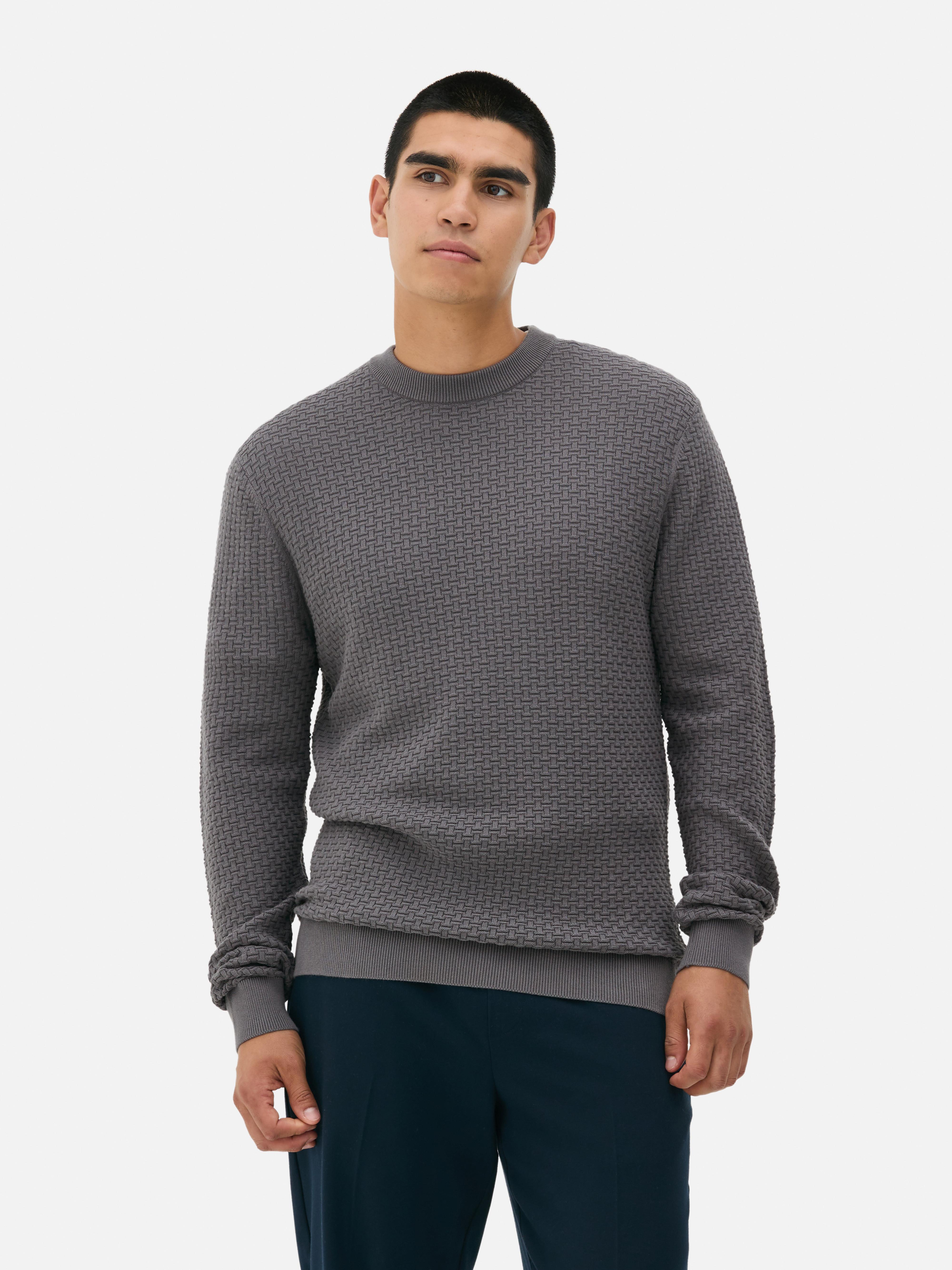 Textured Crew Neck Sweater