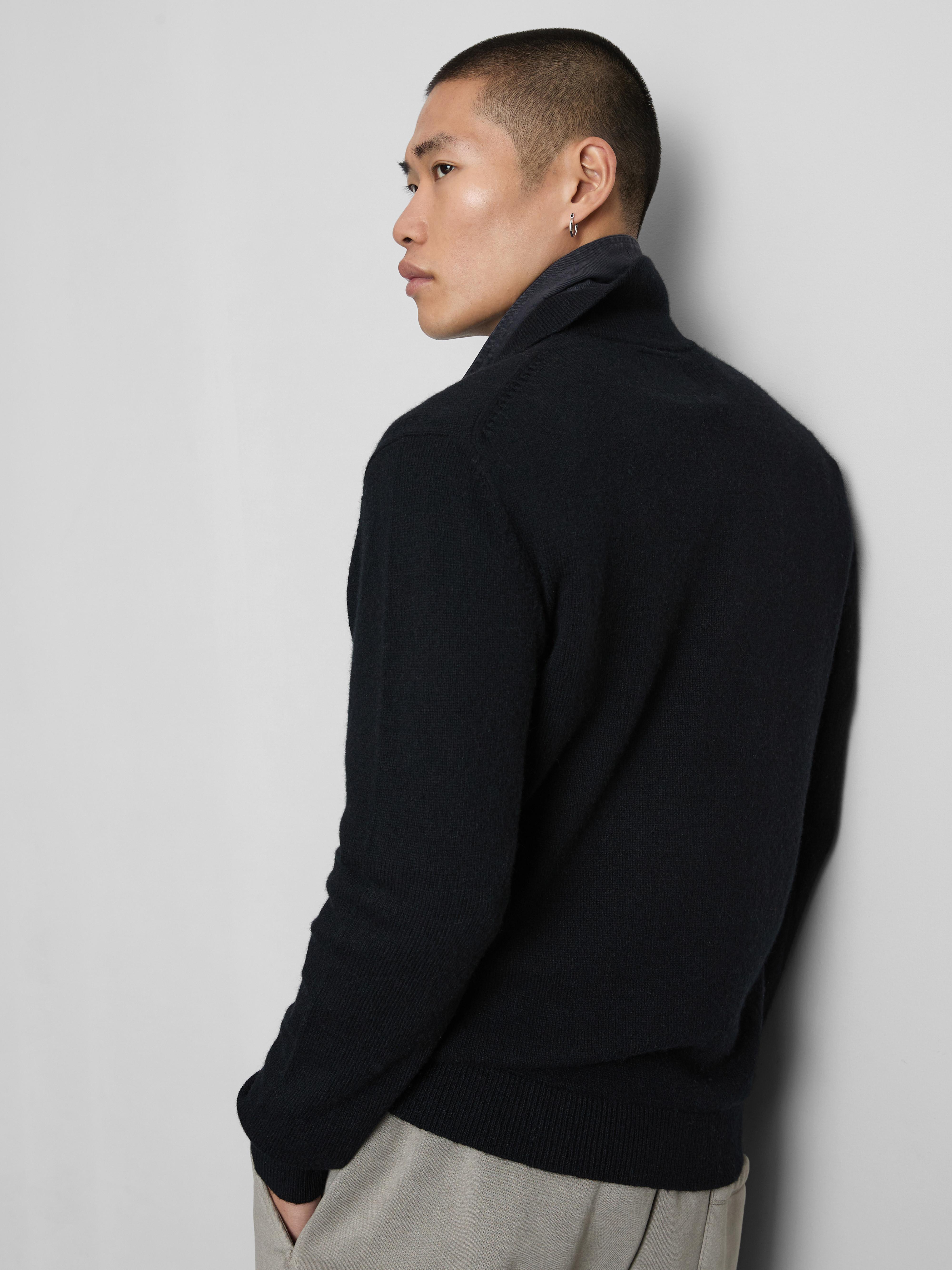 Wool Rich Quarter Zip Polo Sweater