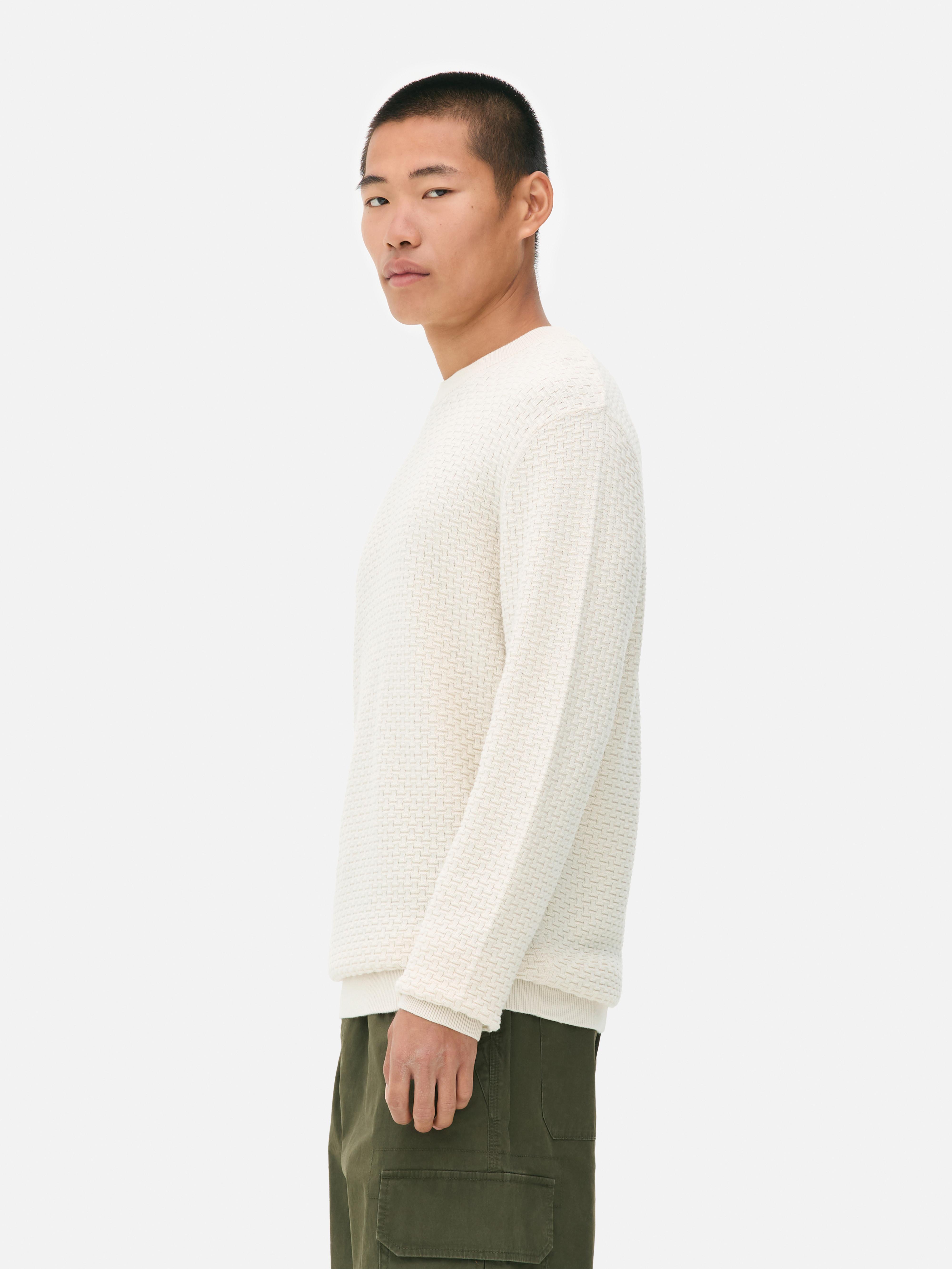 Textured Crew Neck Sweater