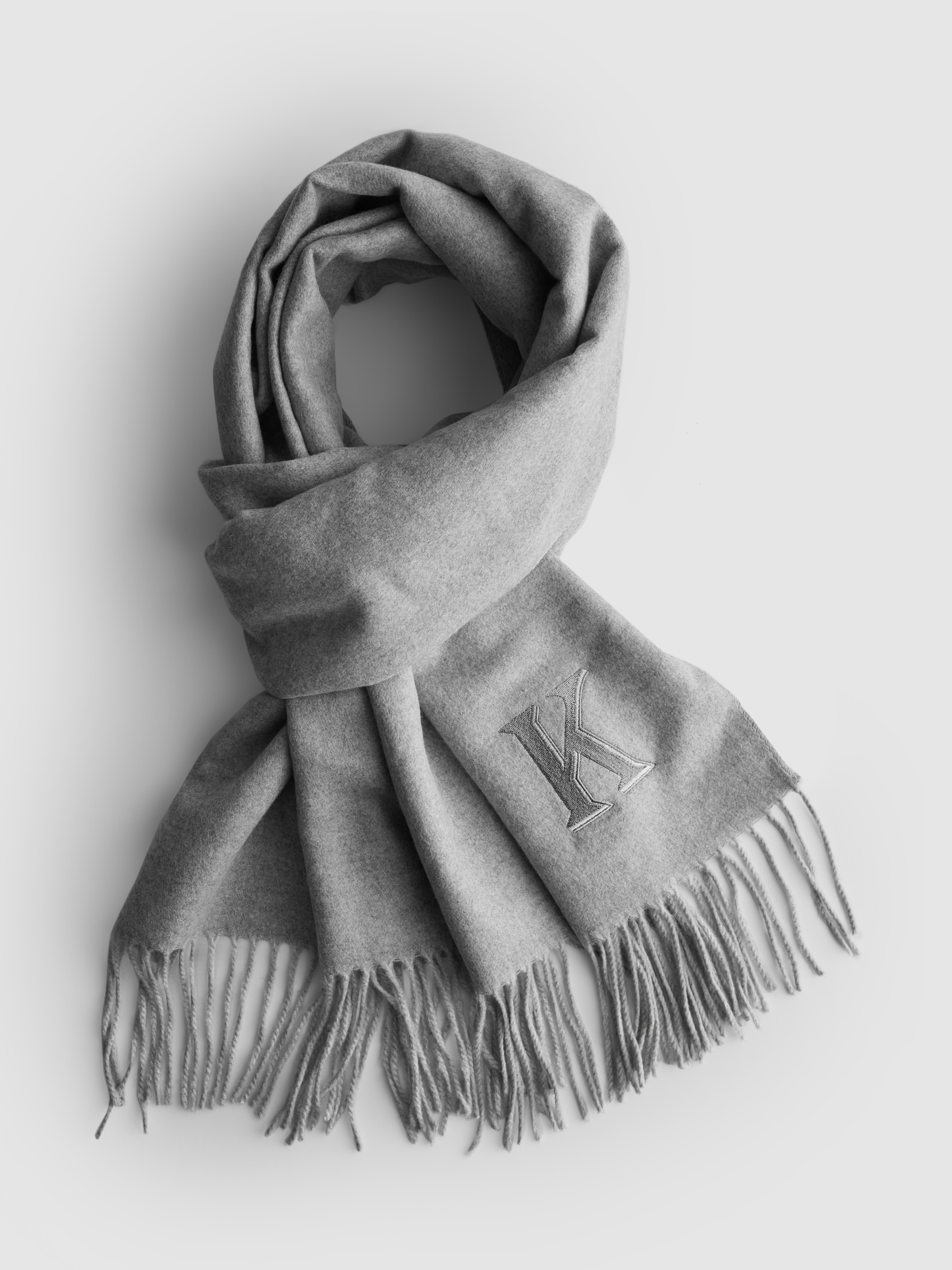 Woven Tassel Initial Scarf
