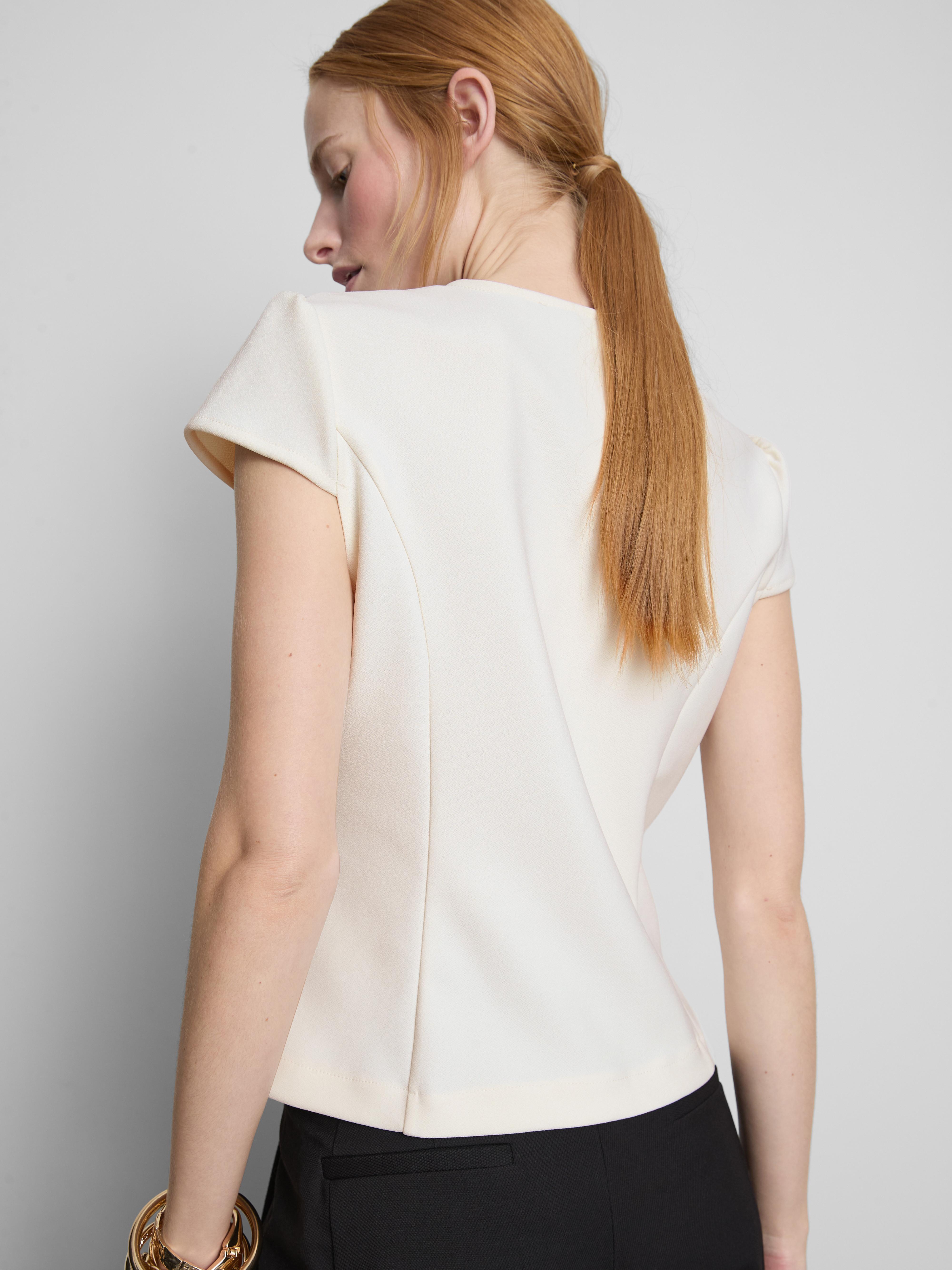 Cap Sleeve Button-Up Top