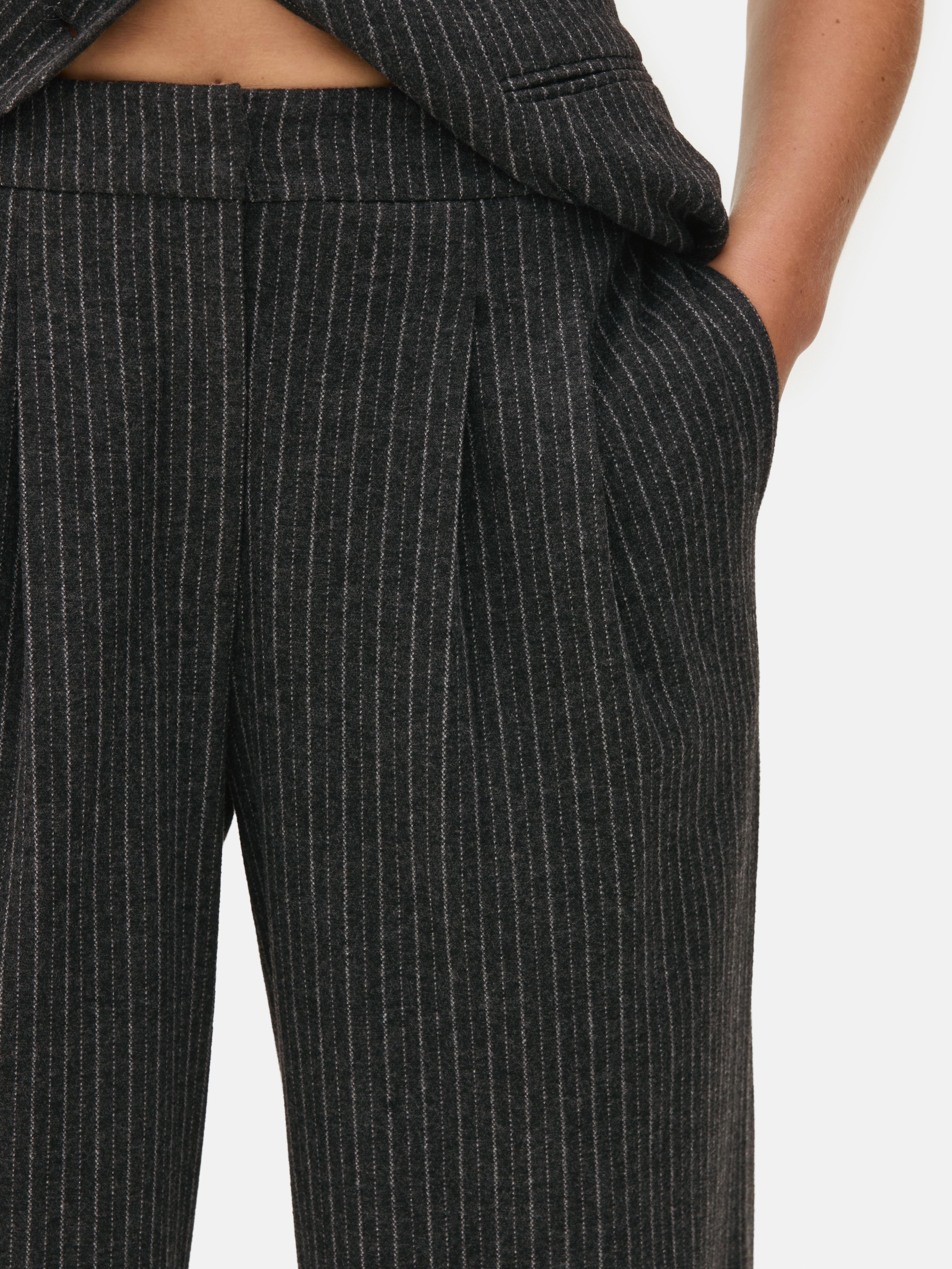 Pinstripe Wide Leg Pants