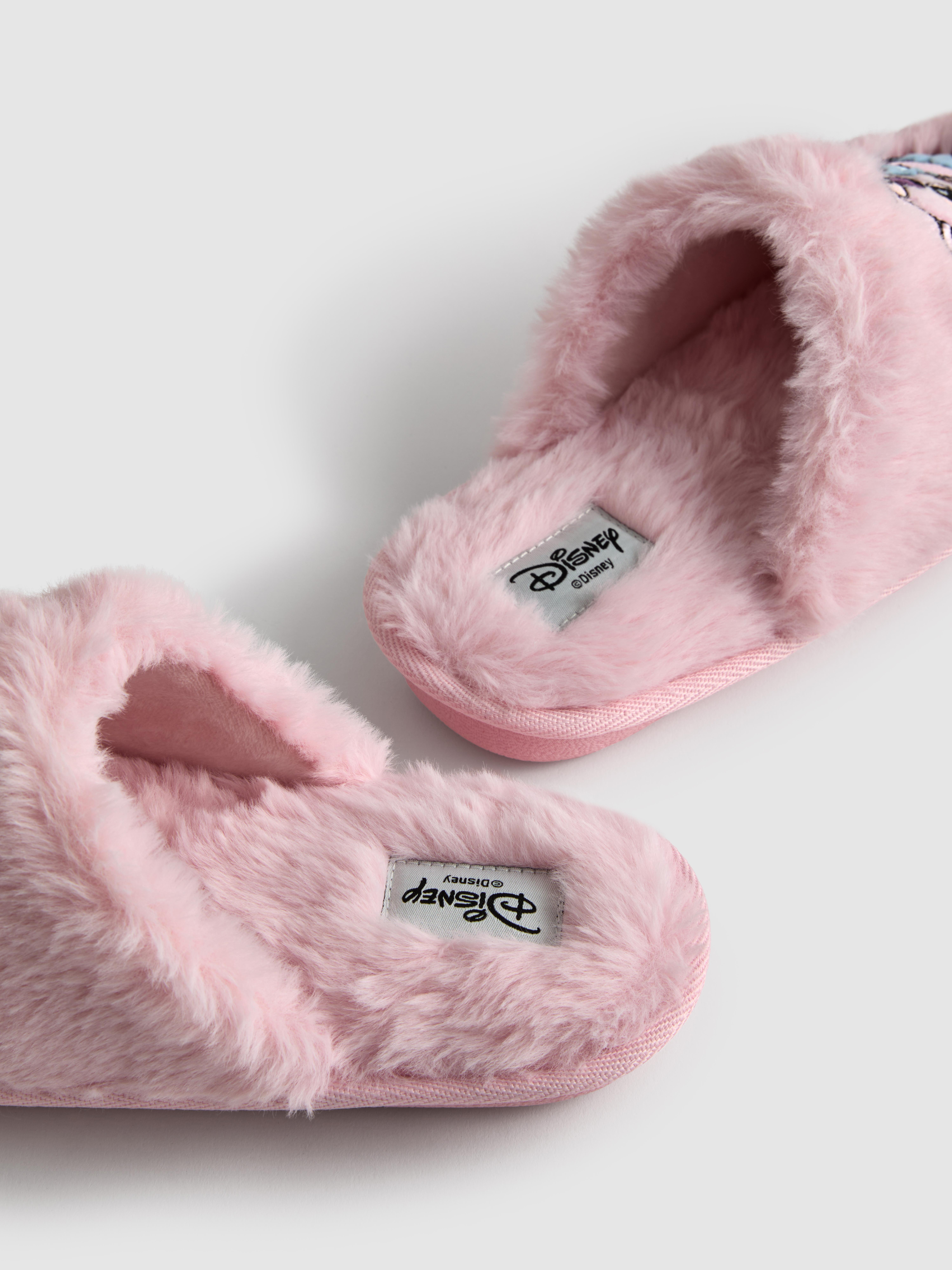 Disney’s Stitch Fluffy Mule Slippers in Gift Bag