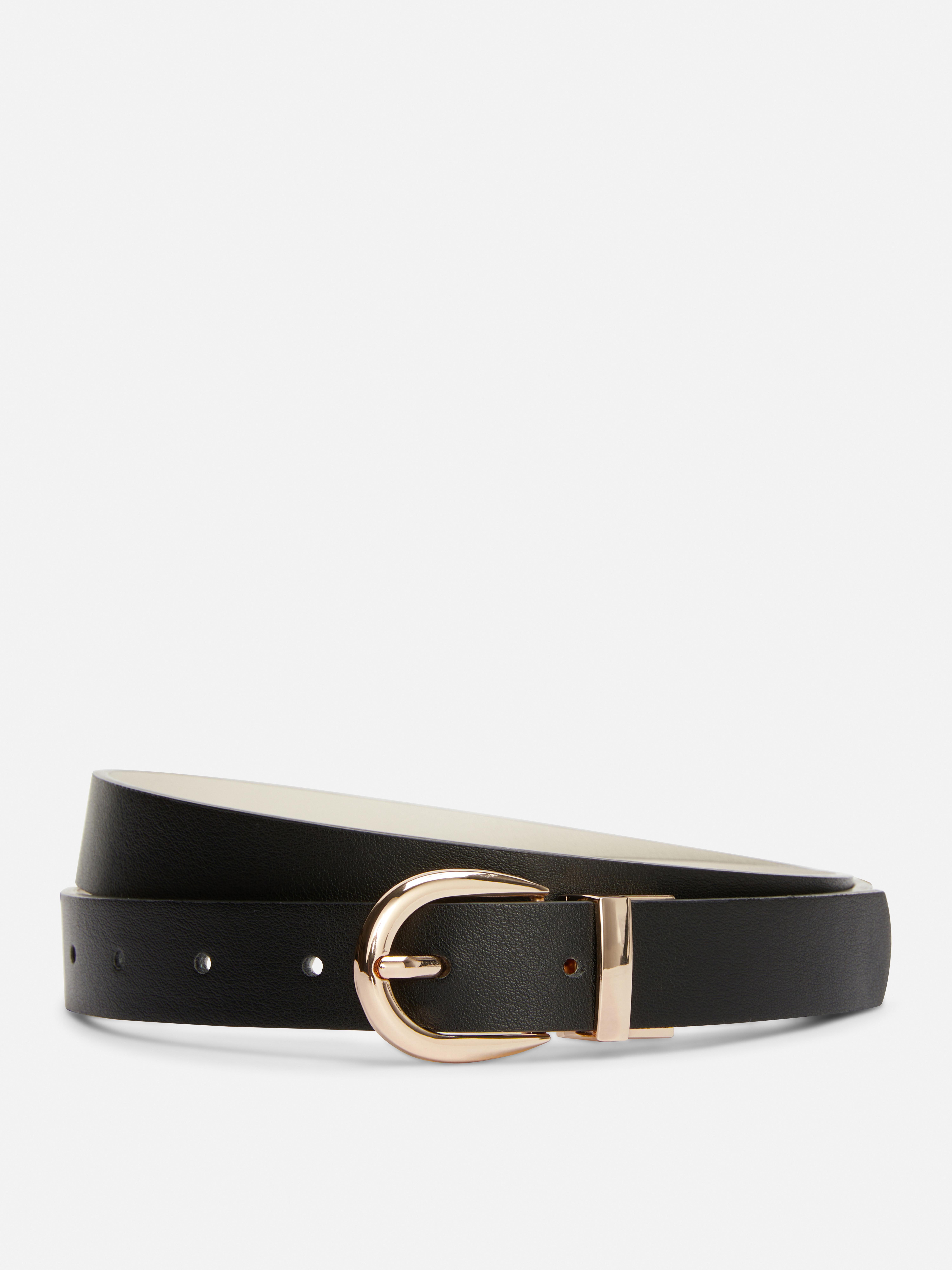 Reversible Curved-Buckle Belt