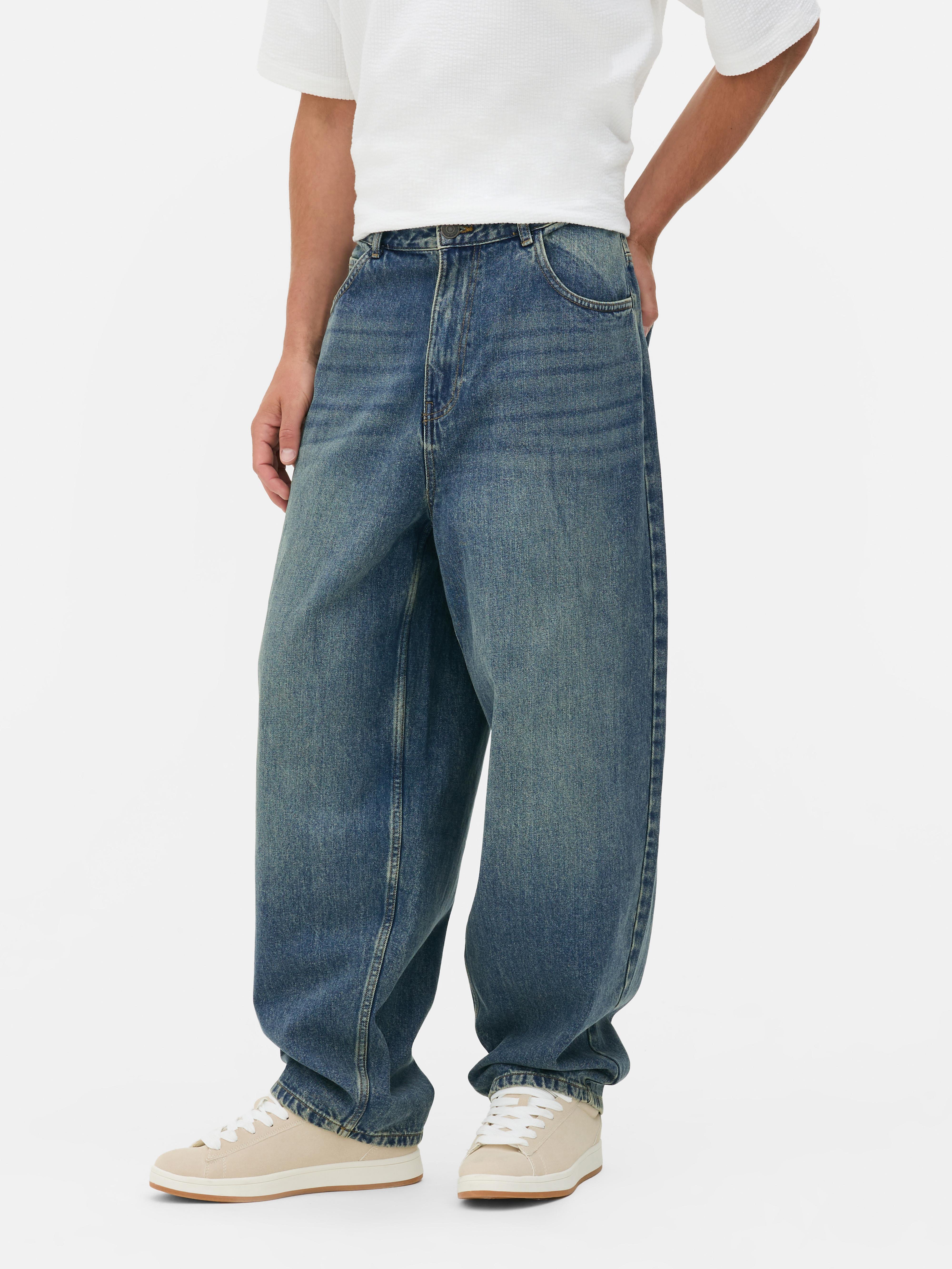 Low-Rise Barrel Leg Jeans