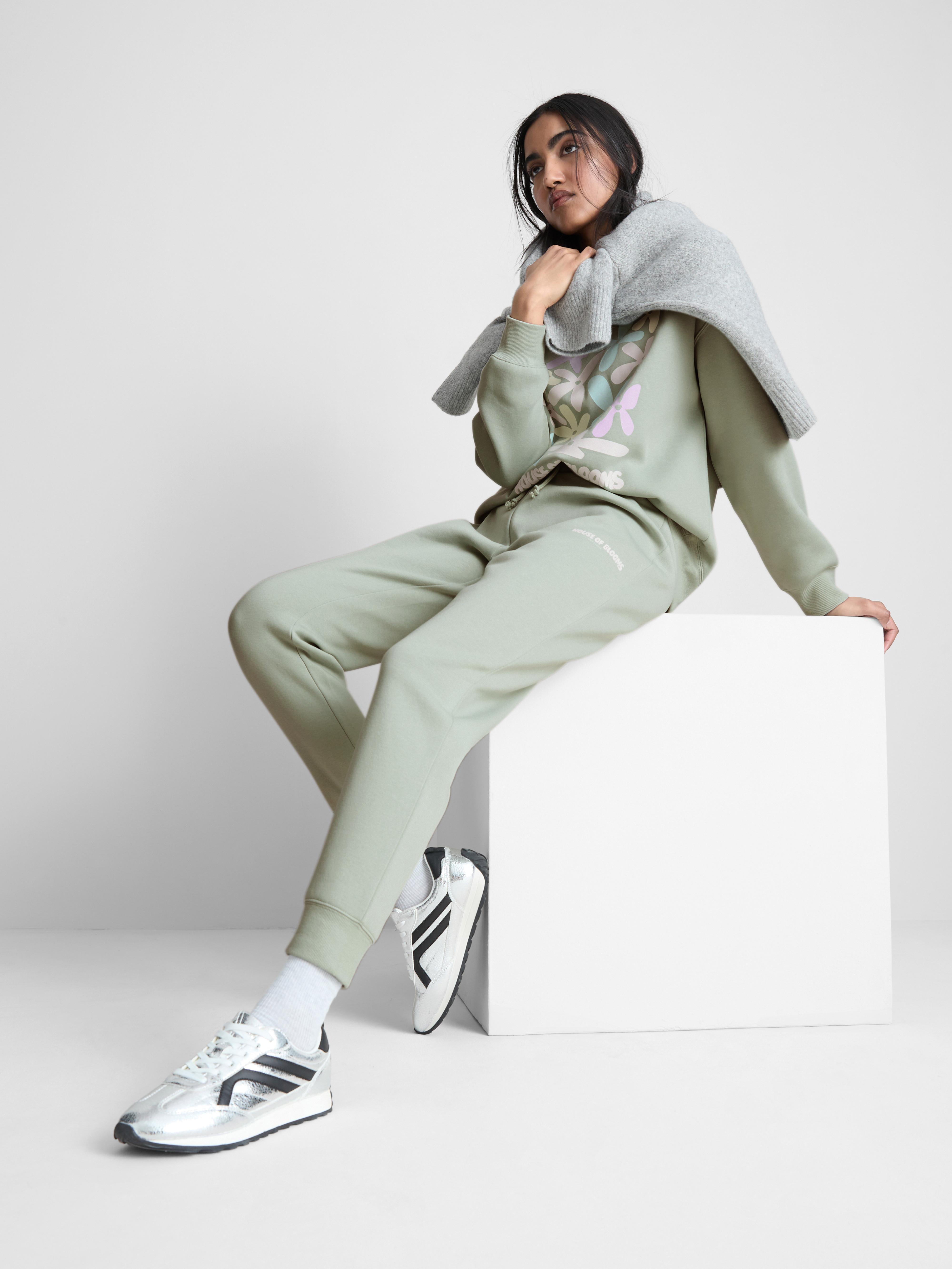 Cotton Blend Printed Skinny Joggers