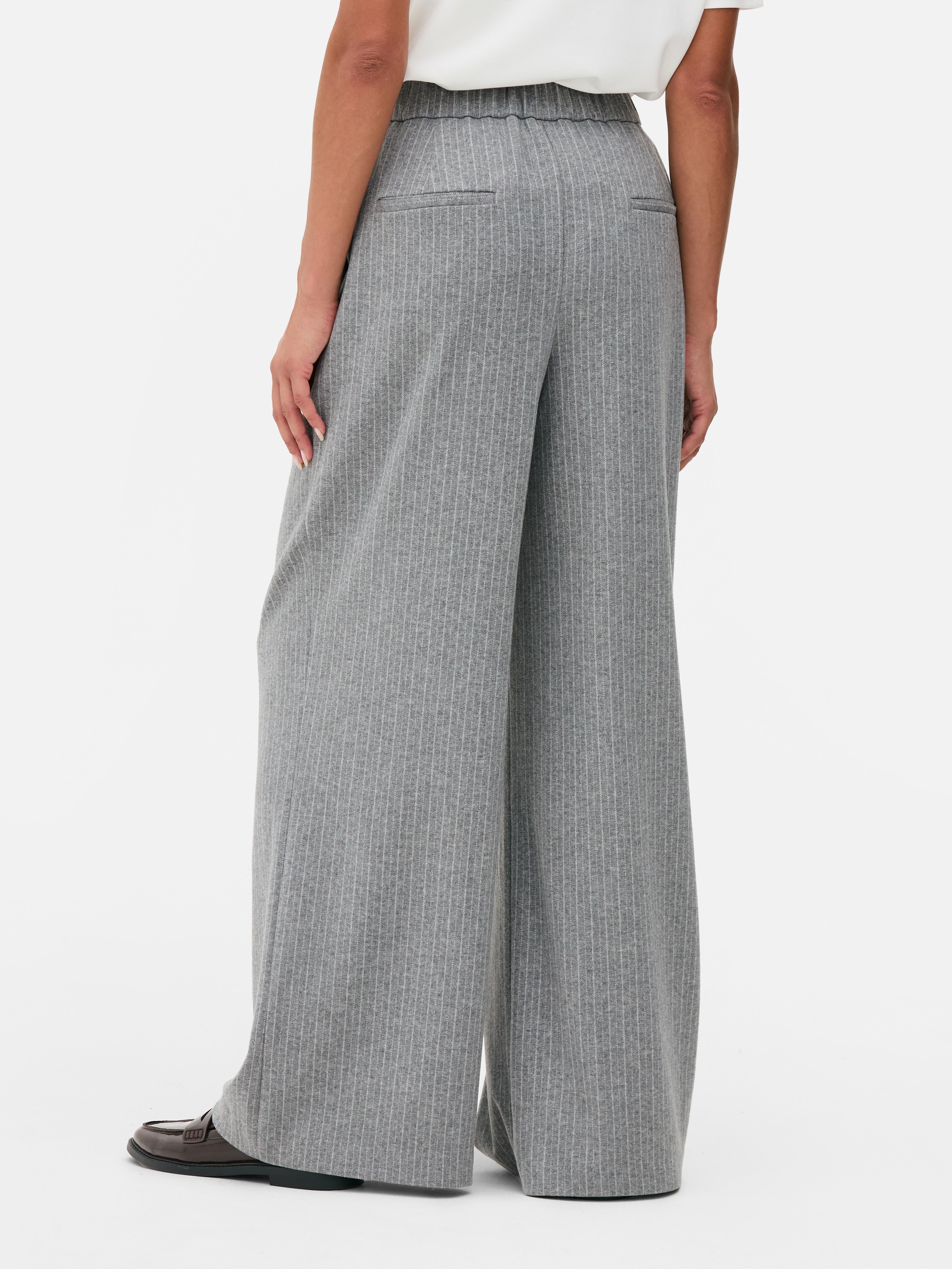 Pinstripe Wide Leg Pants