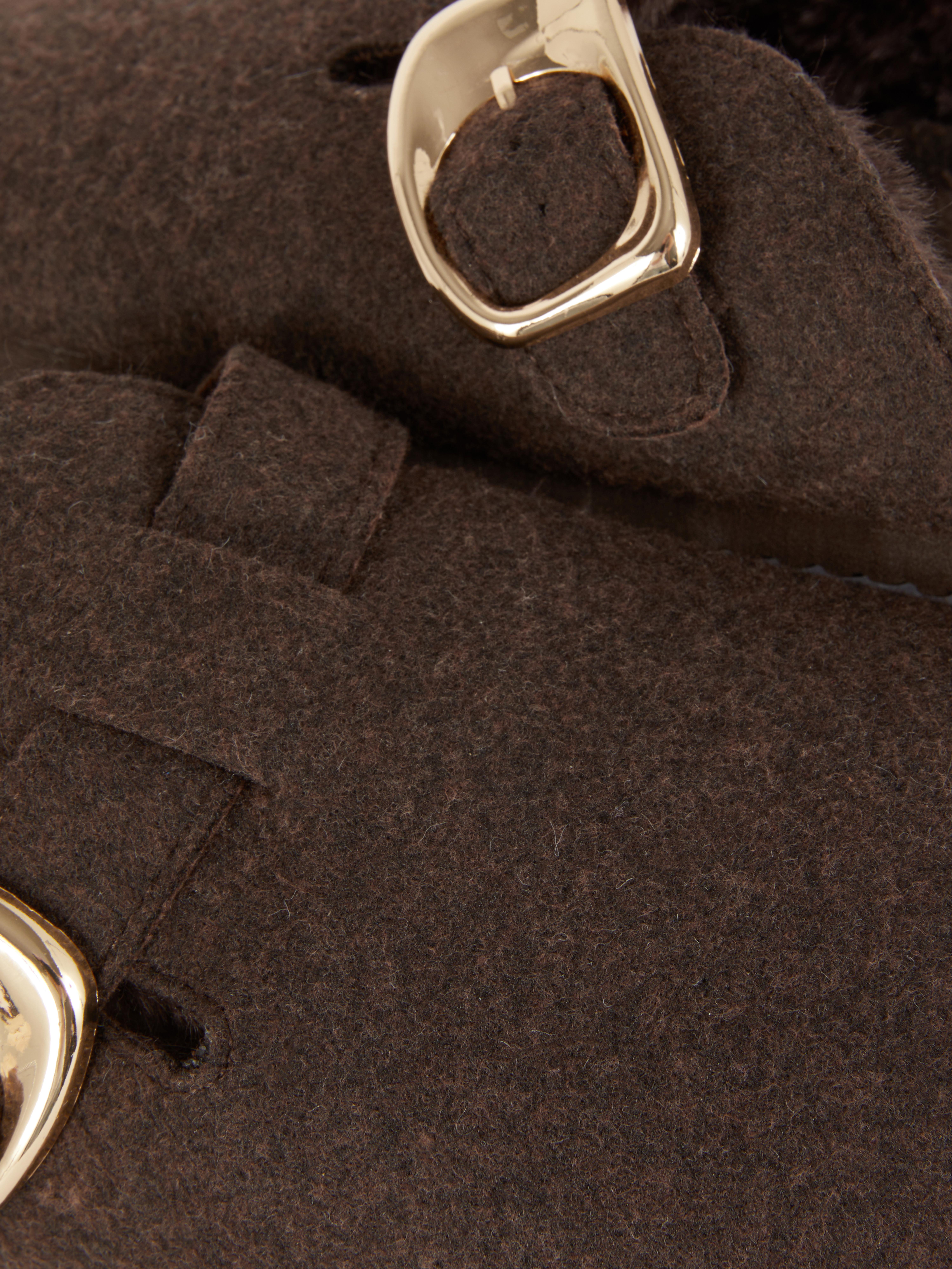 Felt-Lined Clog Mules