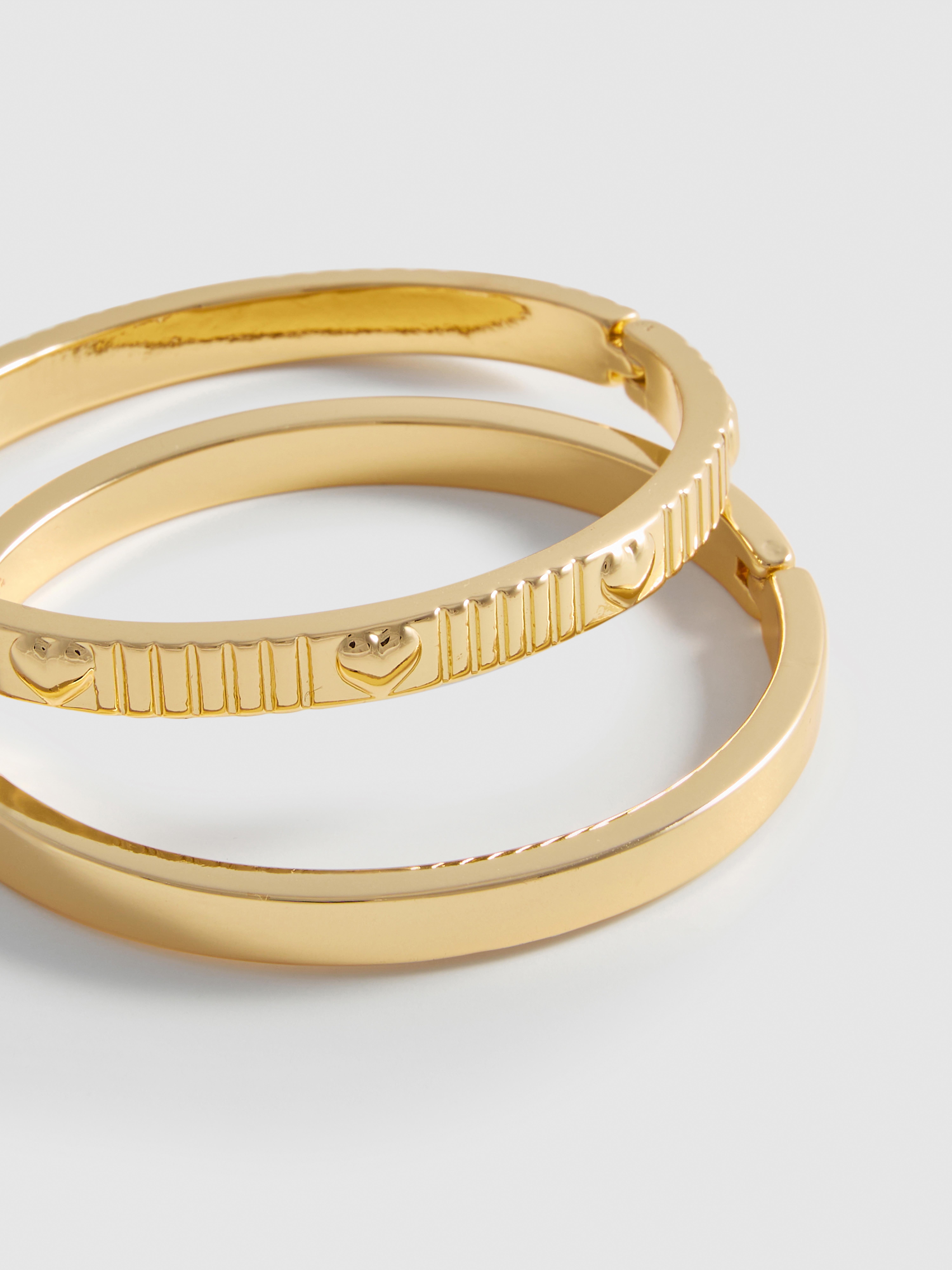 2pk Heart Detail Bangles