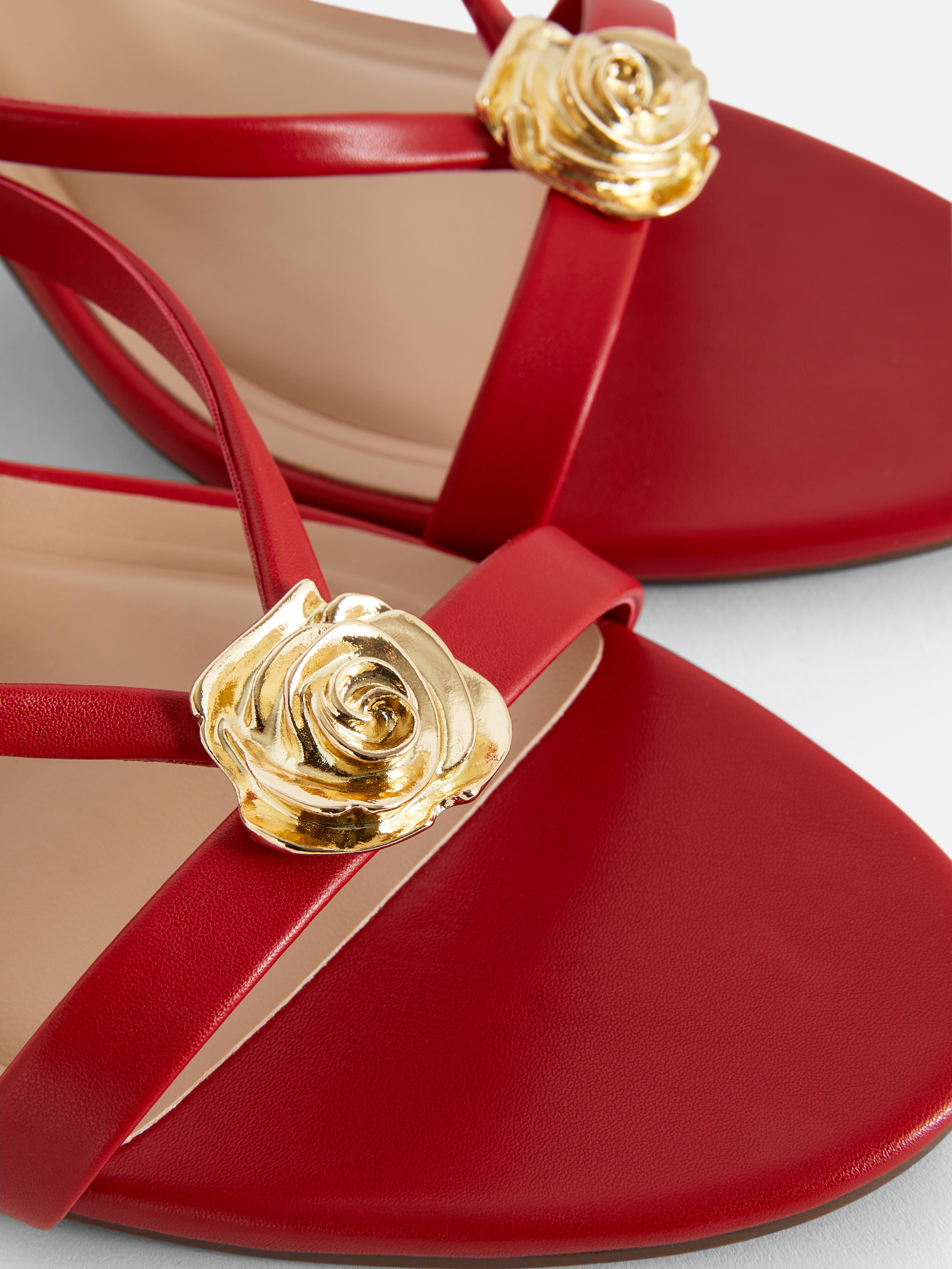 Metal Detail Kitten Mule Heels