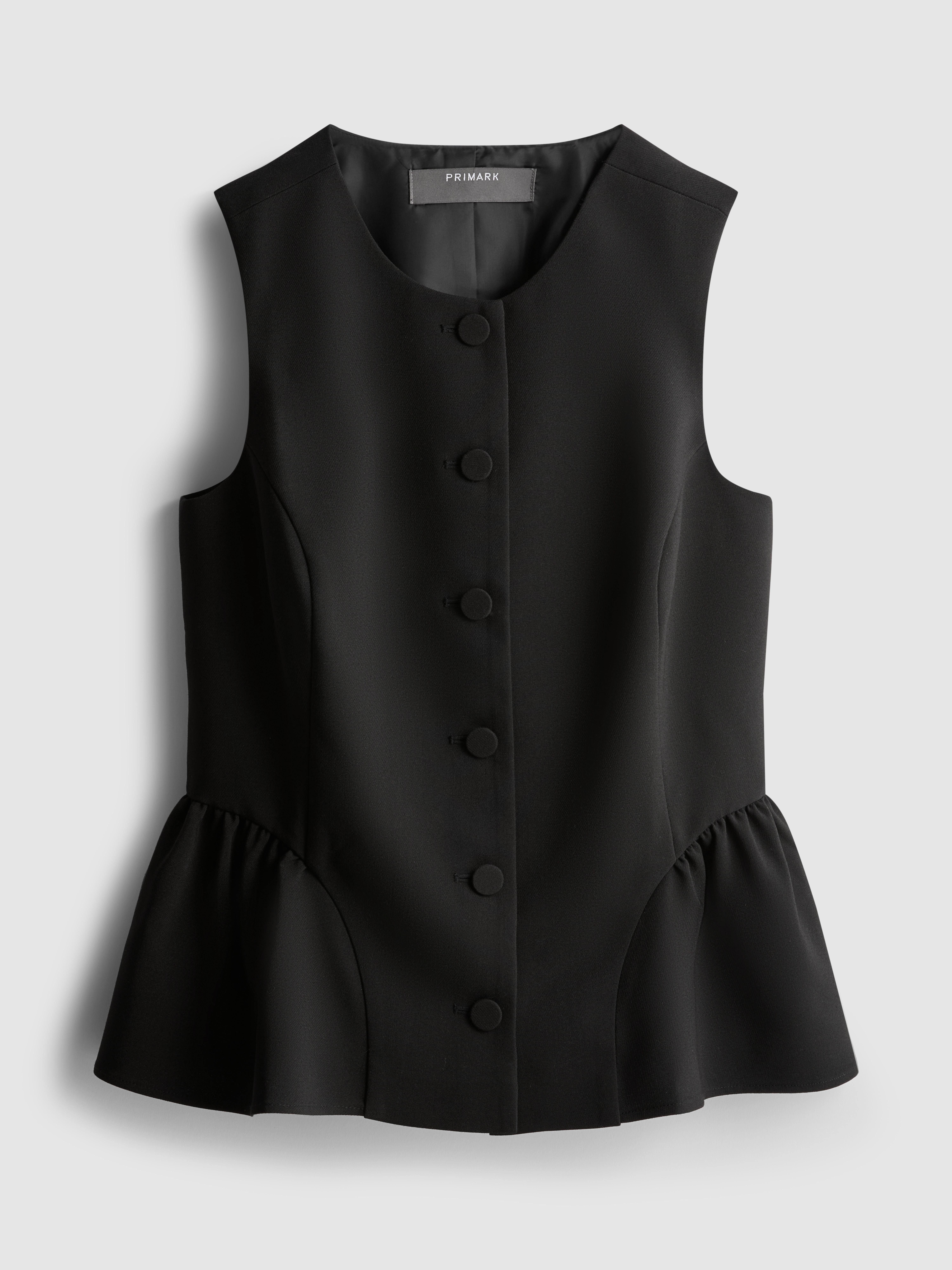 Round Neck Peplum Waistcoat