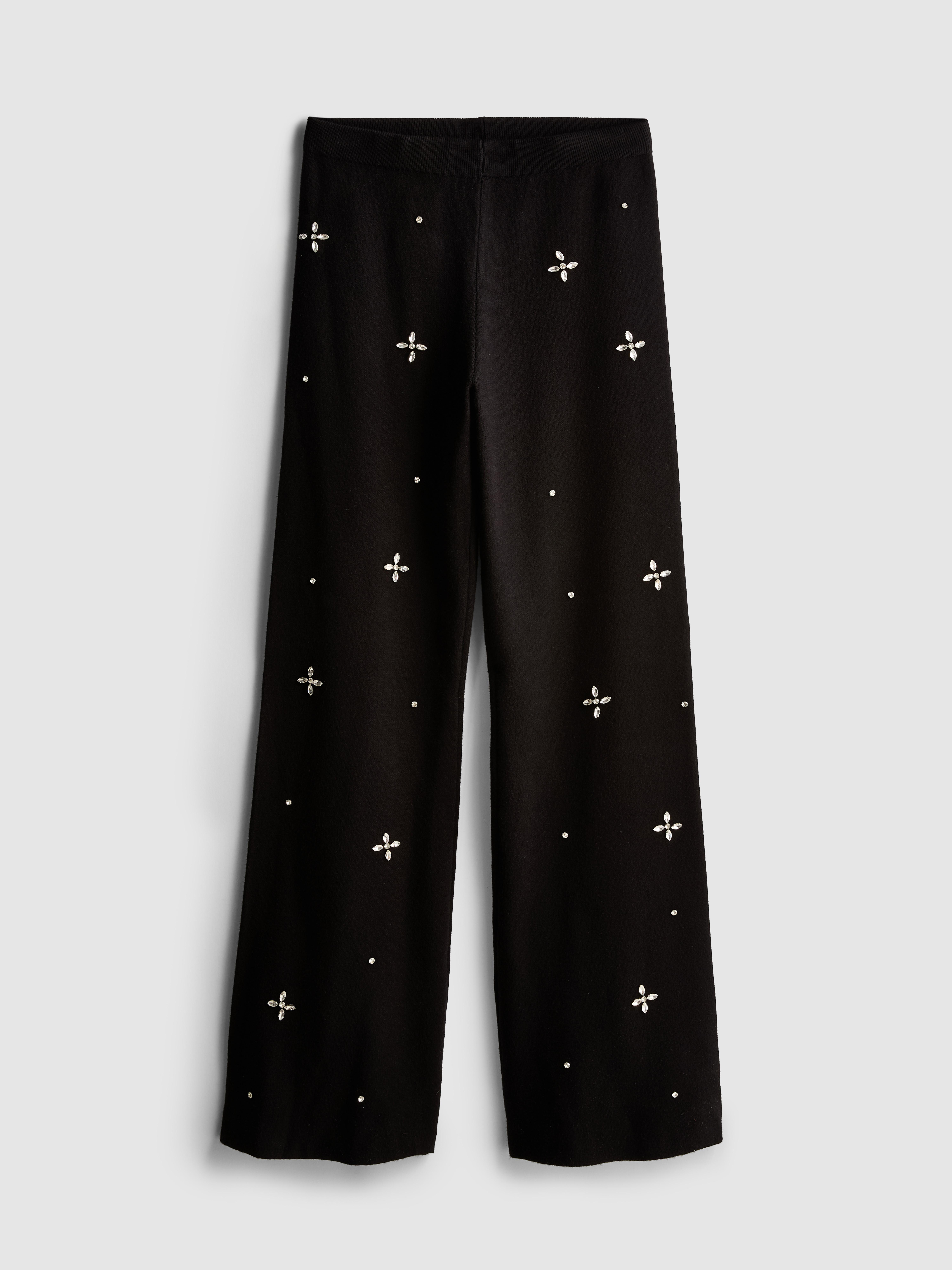 Embroidered Straight Leg Pants