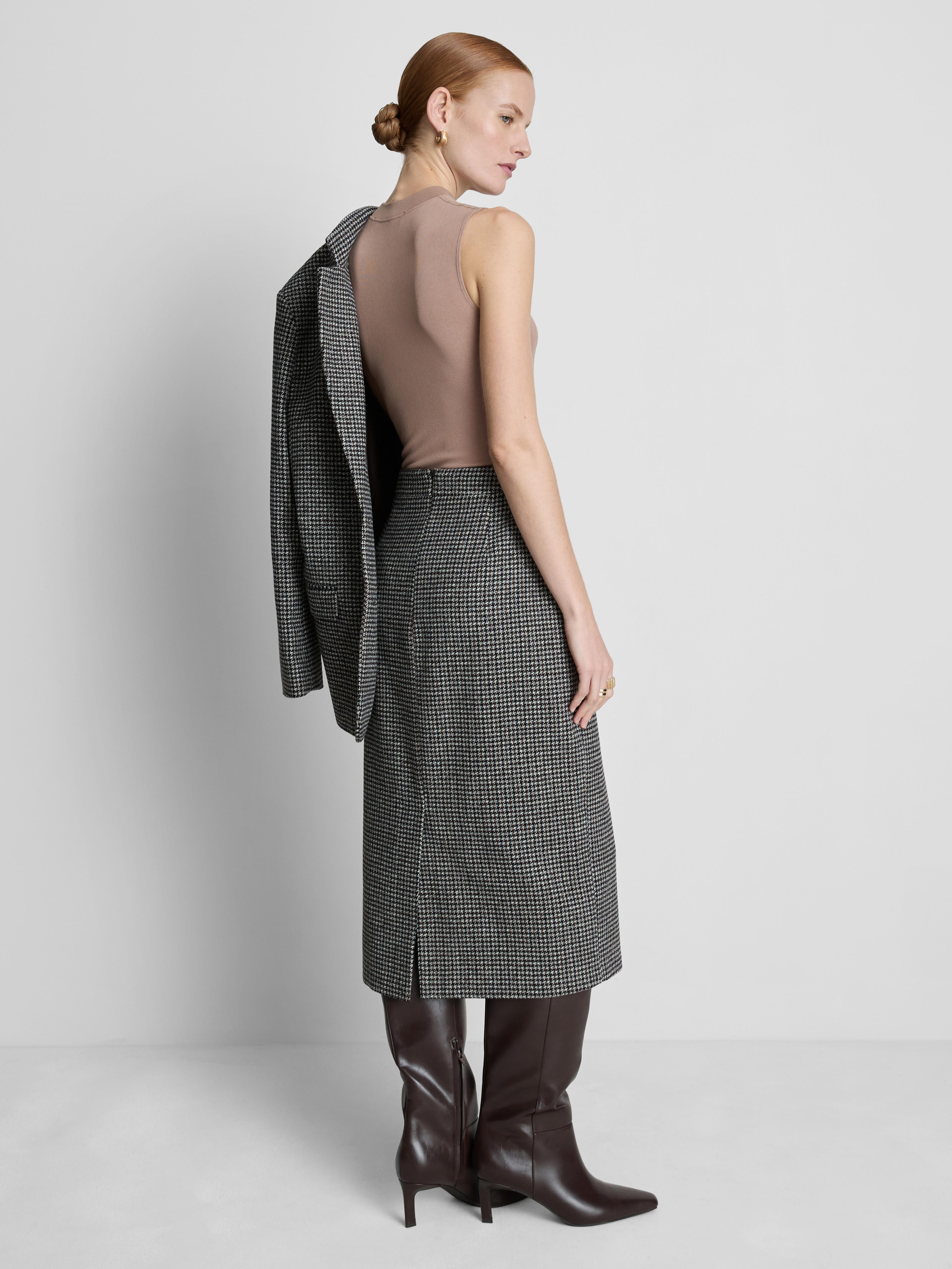 Paula Echevarría Check Pencil Skirt