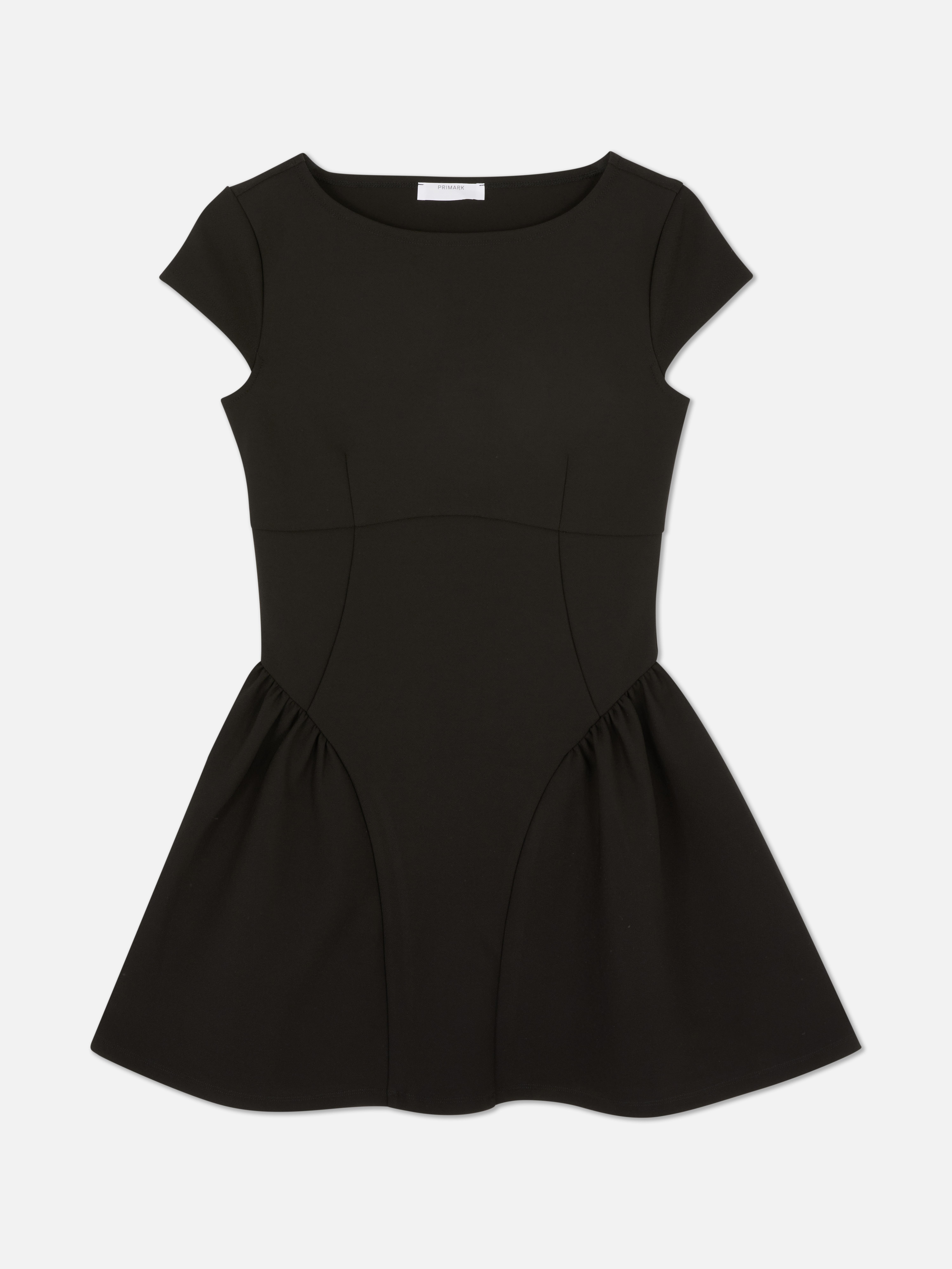Crepe Peplum Mini Dress