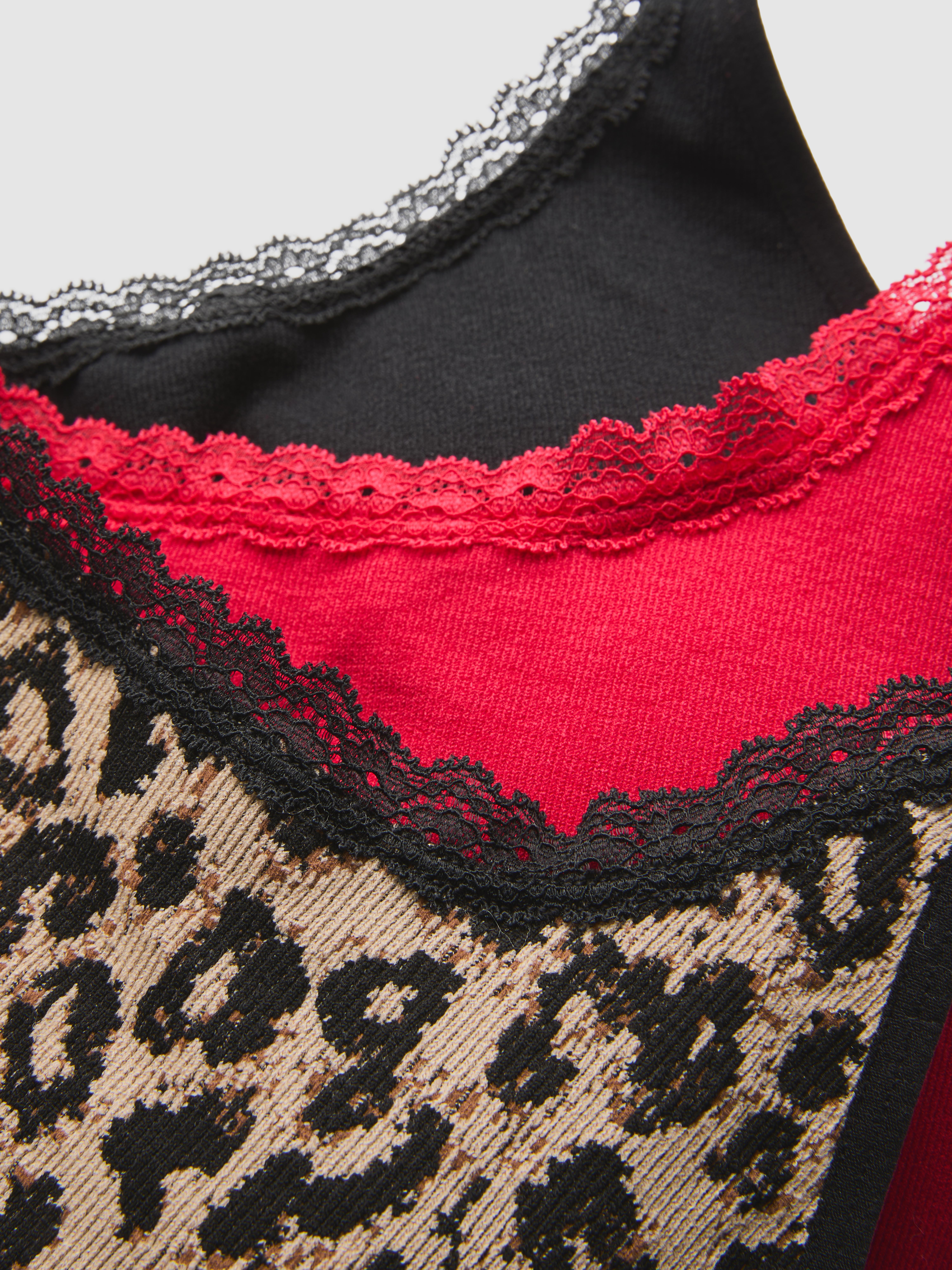 3pk Seamless Lace Trim Cropped Bralette