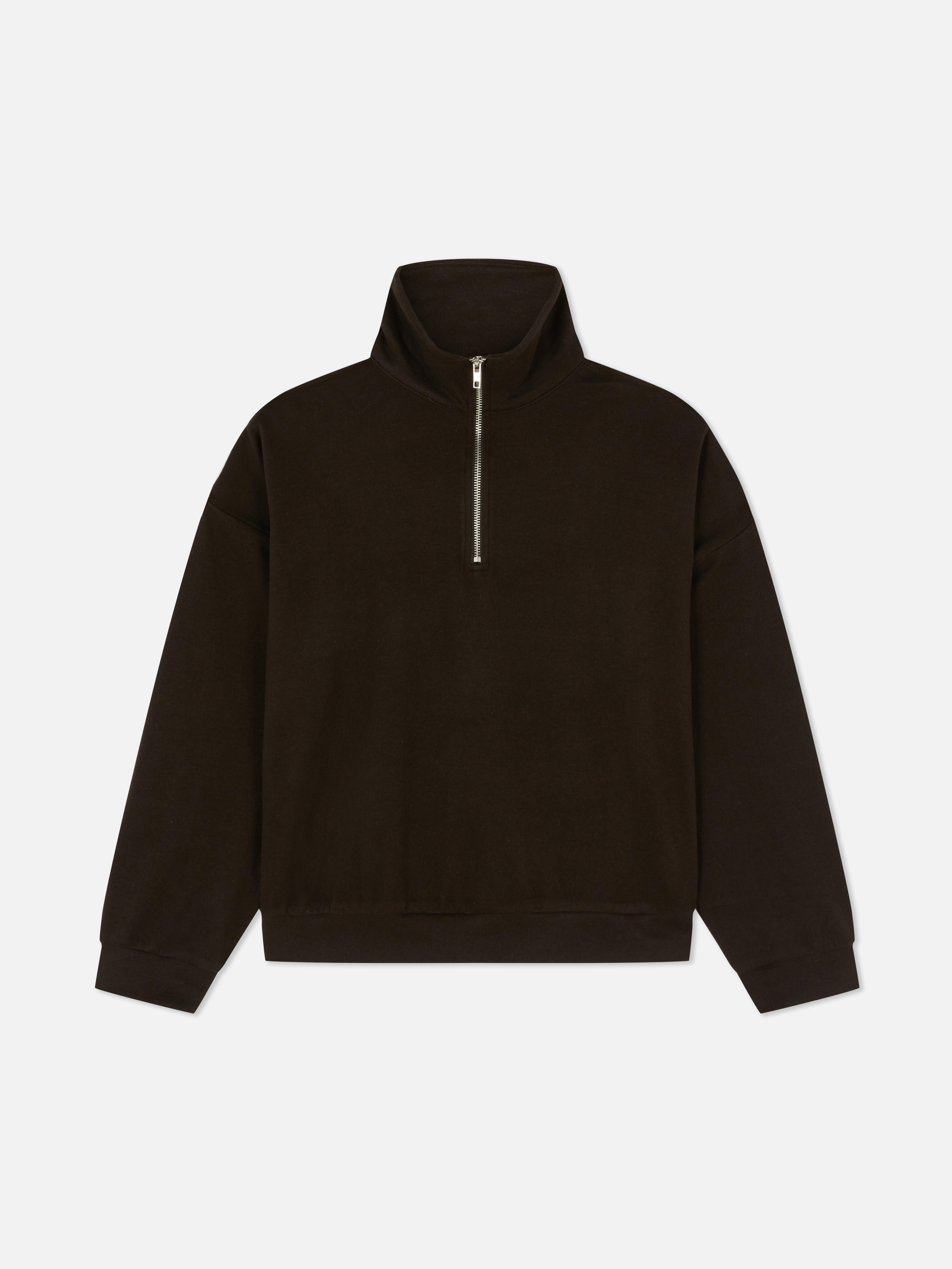 Ribbed Half Zip Sweatshirt