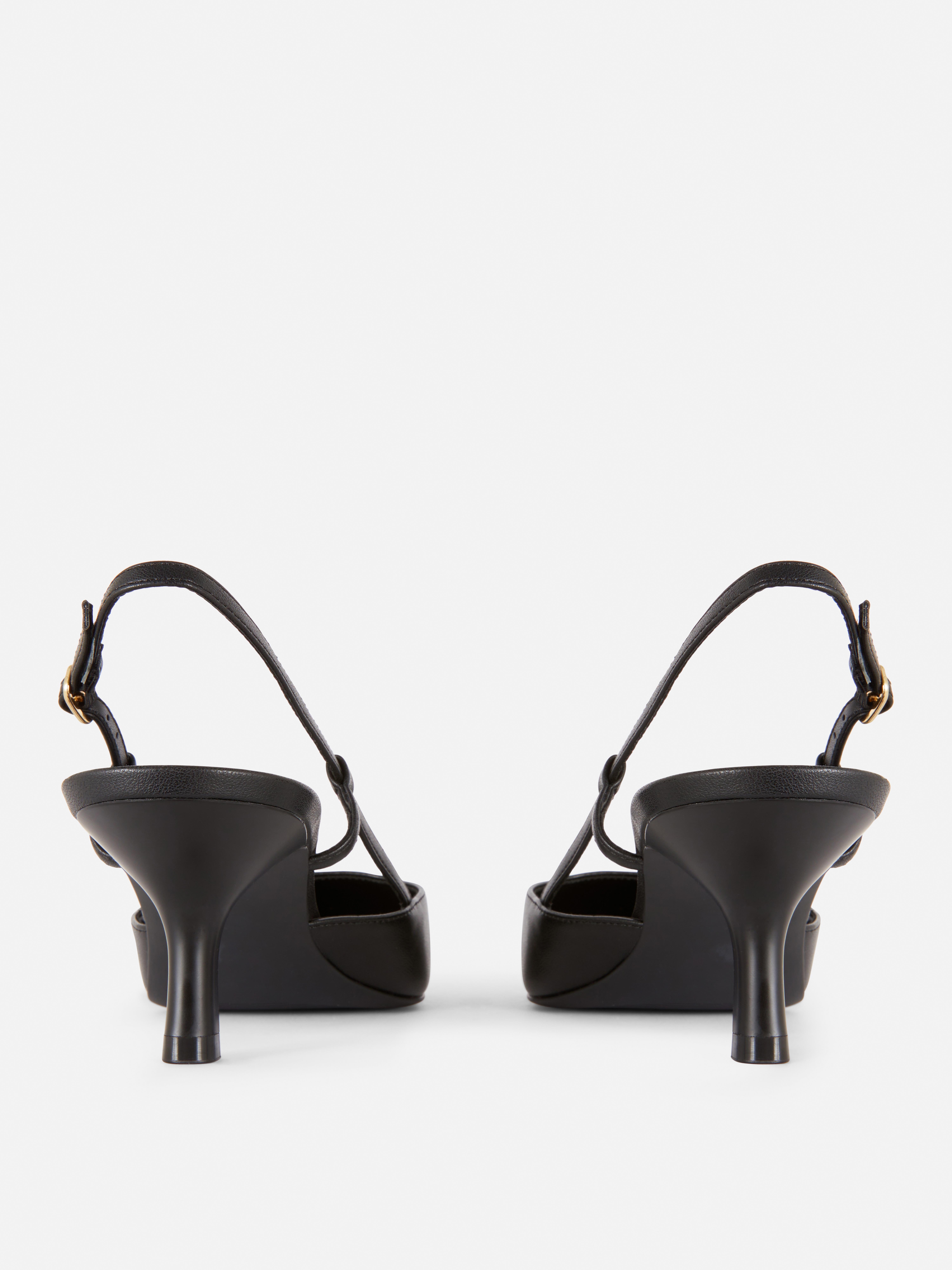 Slingback Pointed Toe Kitten Heels