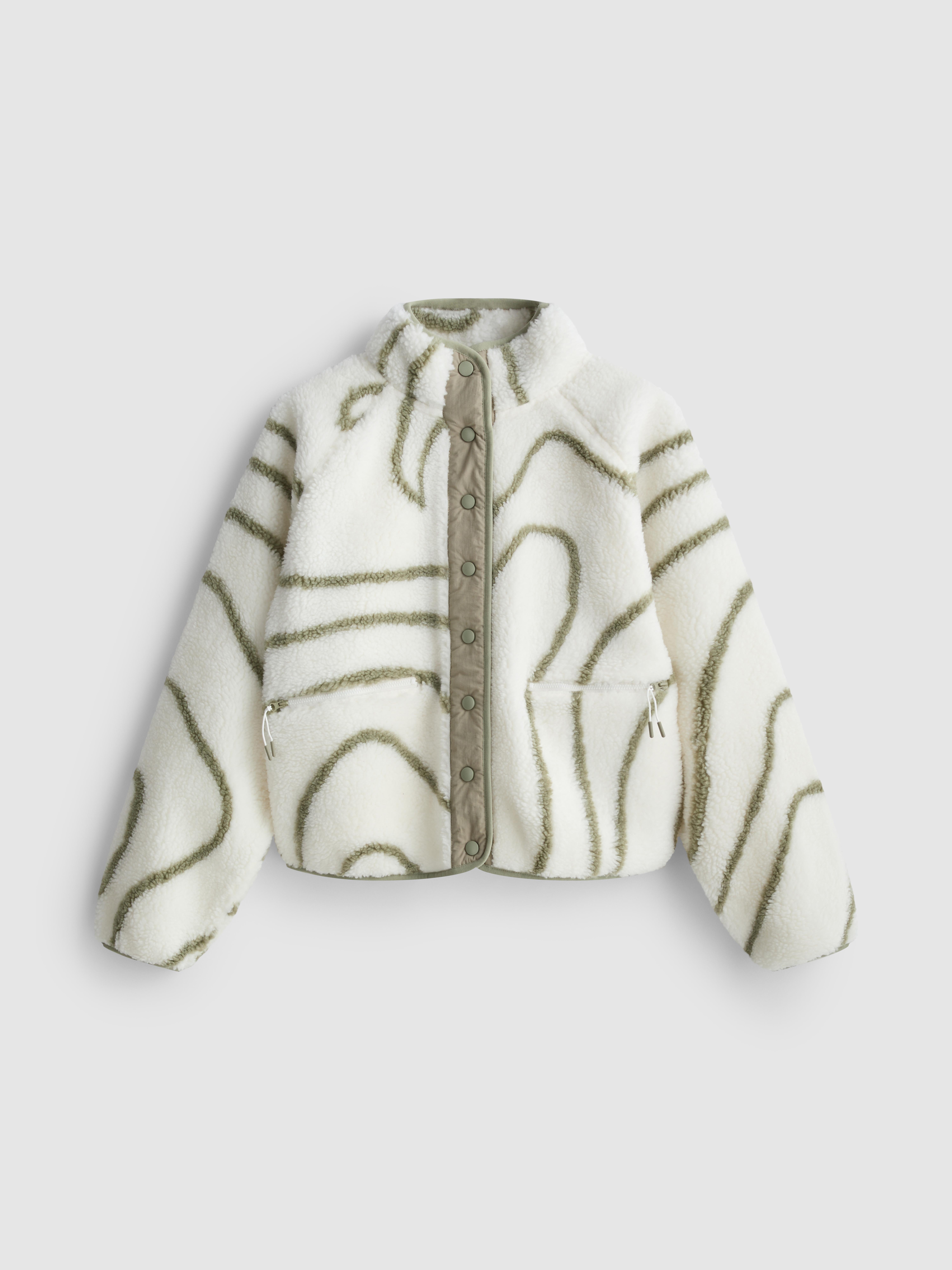 Printed Snap Button Borg Fleece