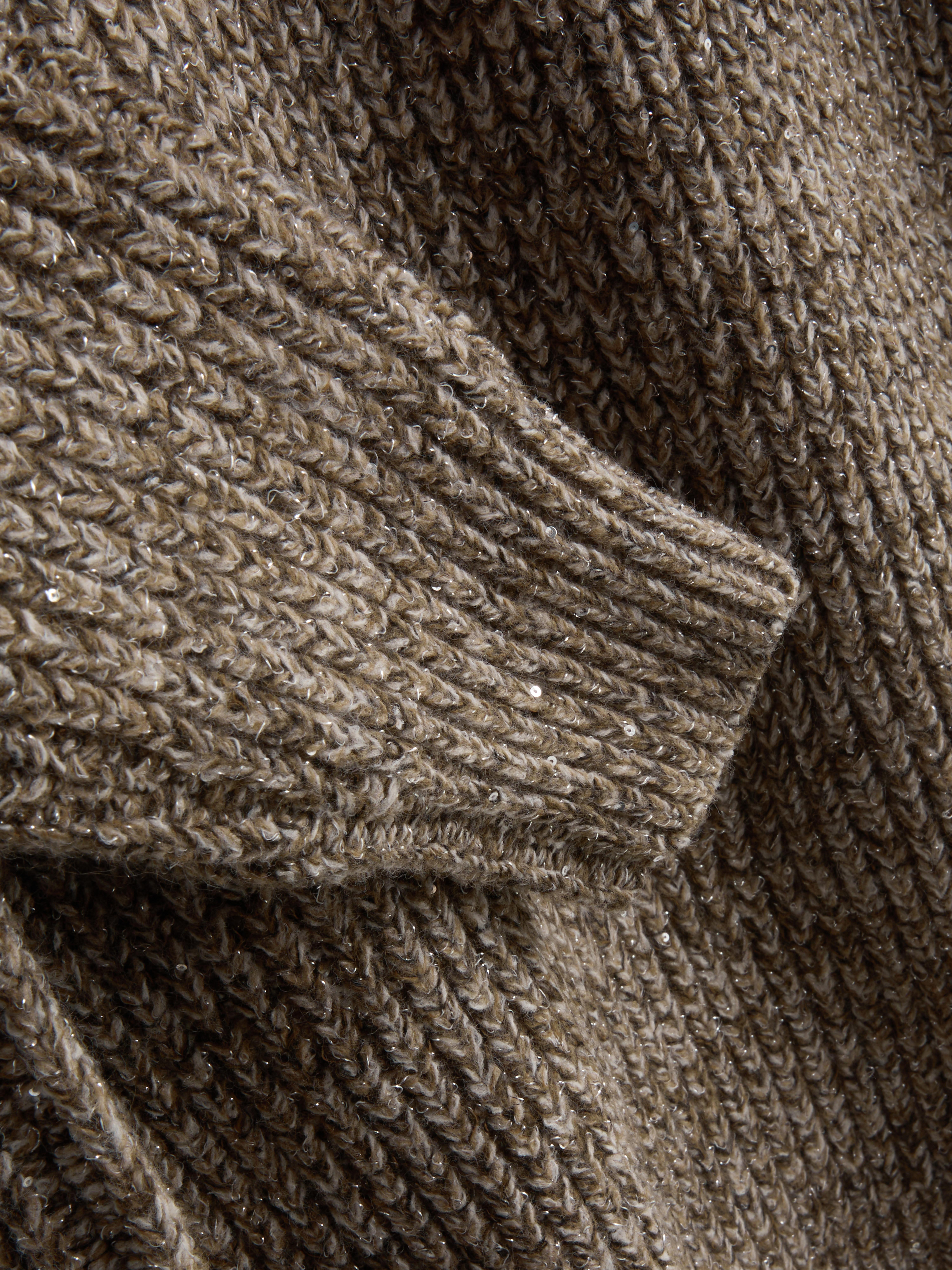 Metallic Knitted Mini Sweater Dress