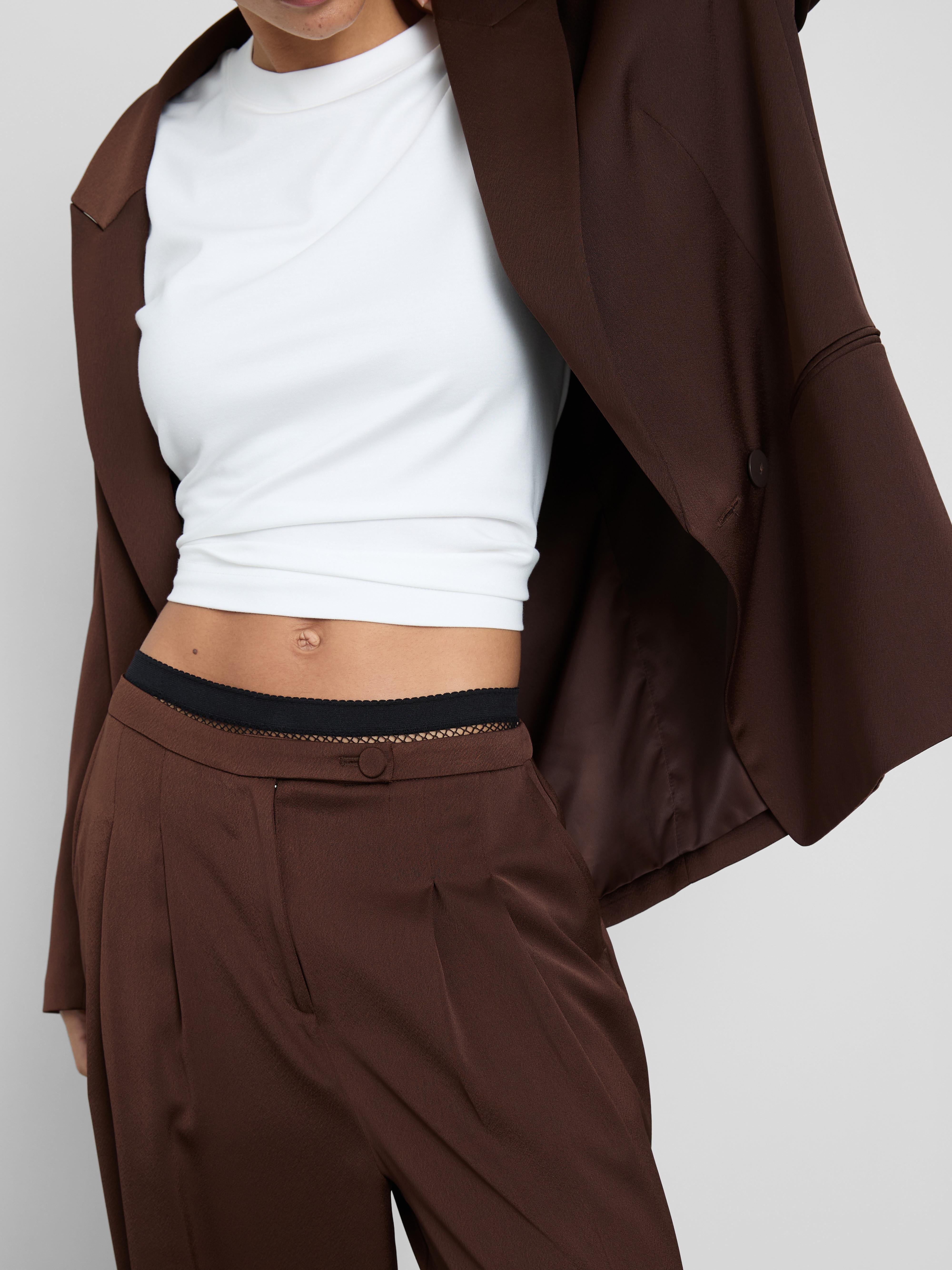 Satin Pleated Wide Leg Pants