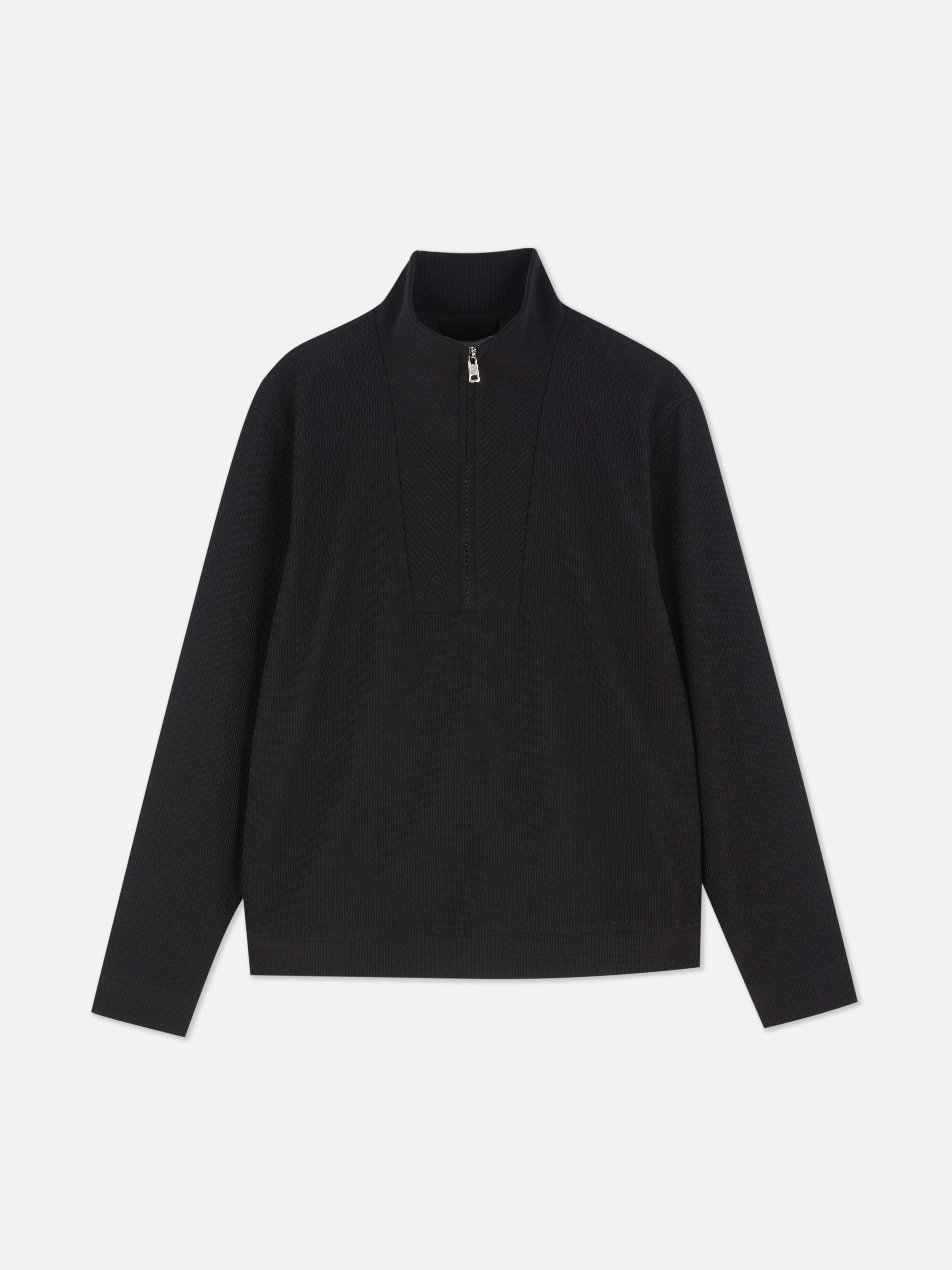 Quarter Zip Plisse Sweatshirt